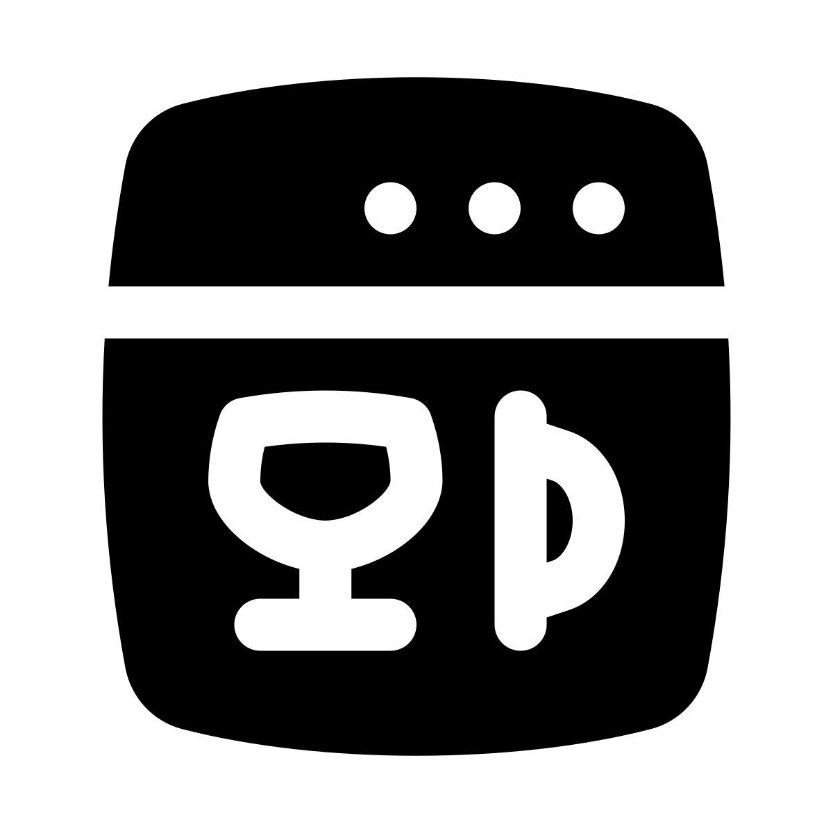 puffy filled style dishwasher icon