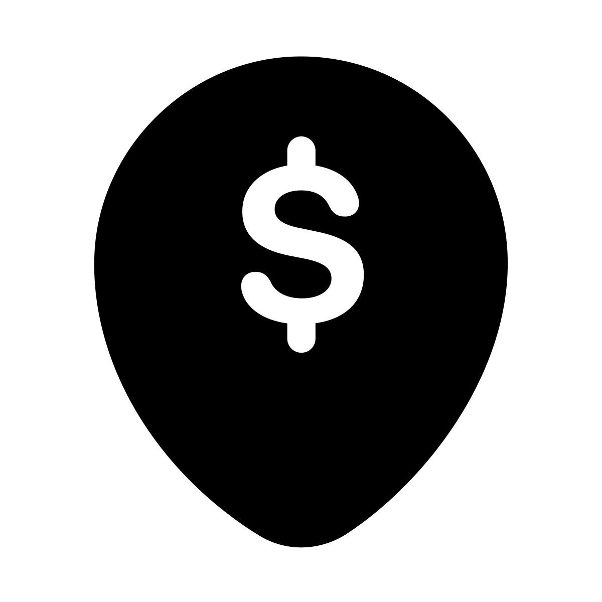 puffy filled style dollar place marker icon