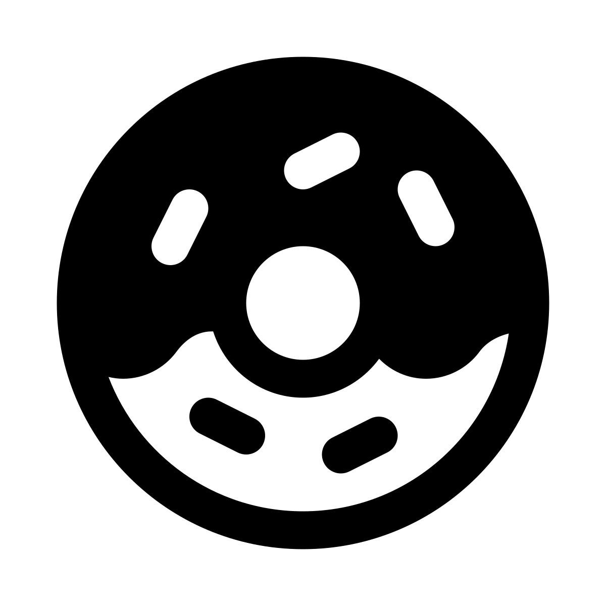 puffy filled style doughnut icon