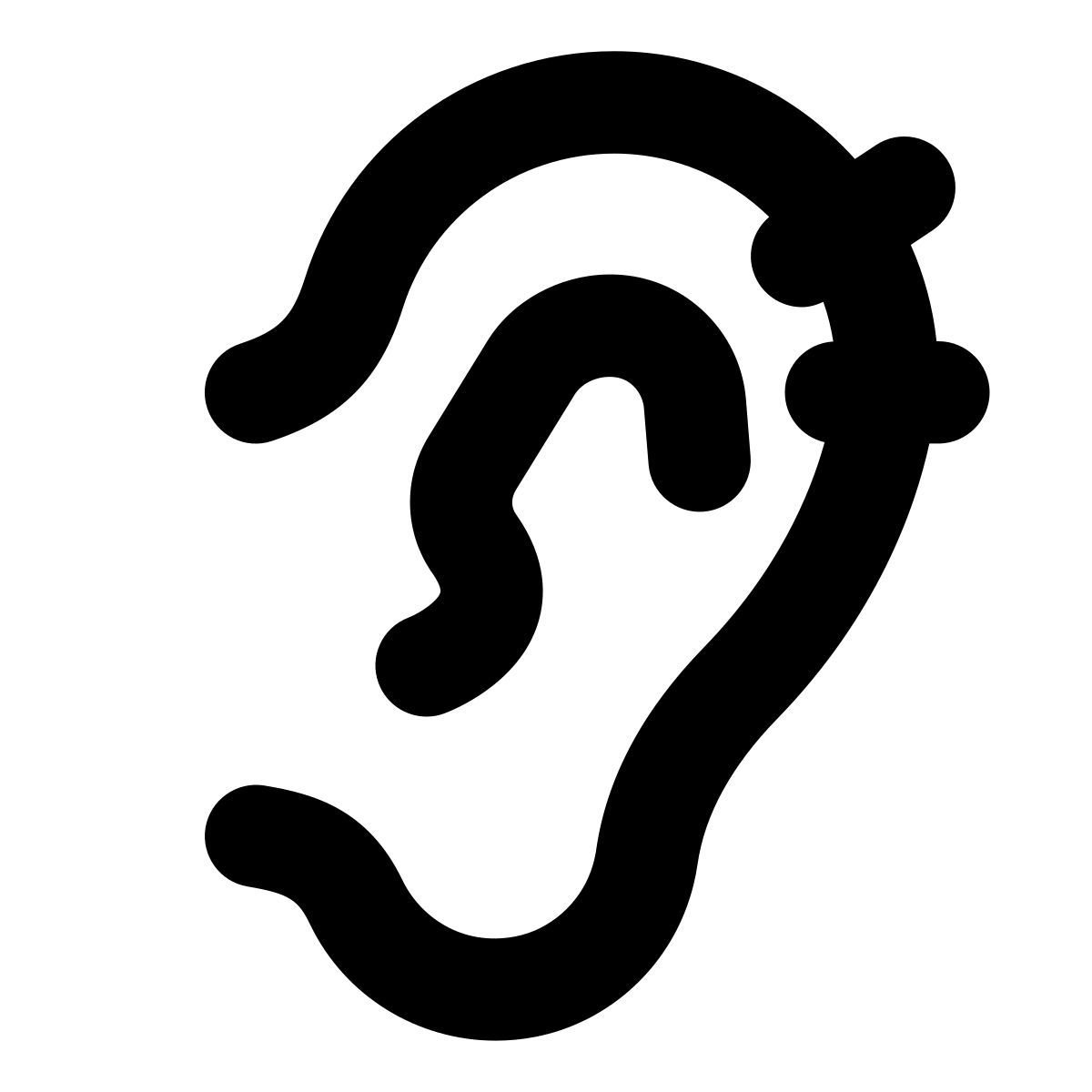 puffy filled style piercing all'orecchio icon