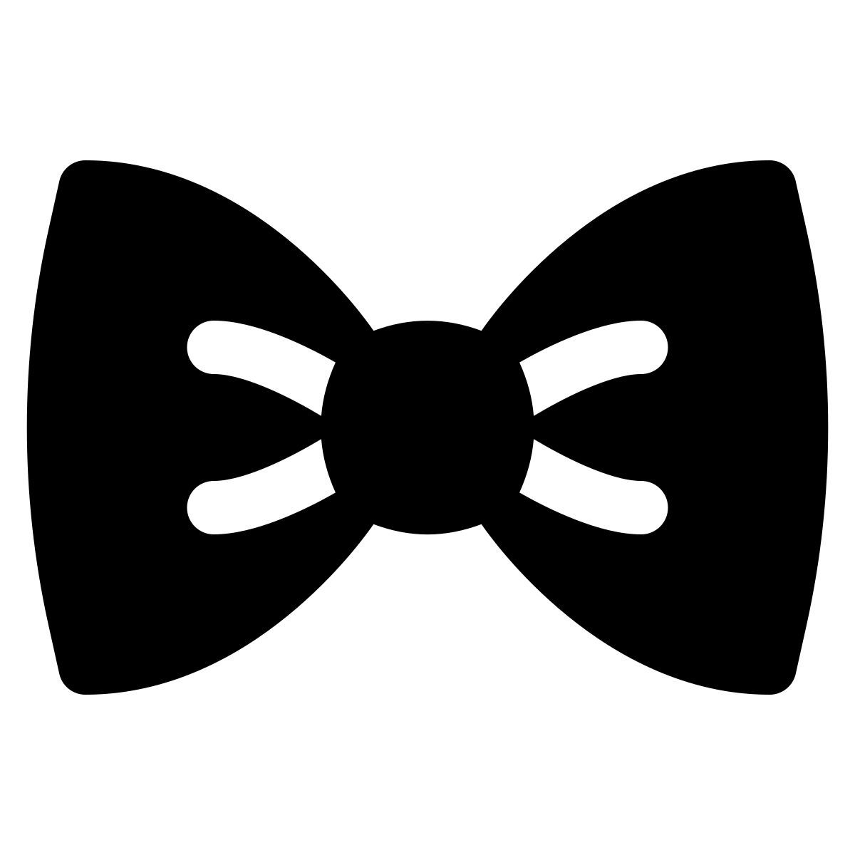 puffy filled style filled bow tie icon
