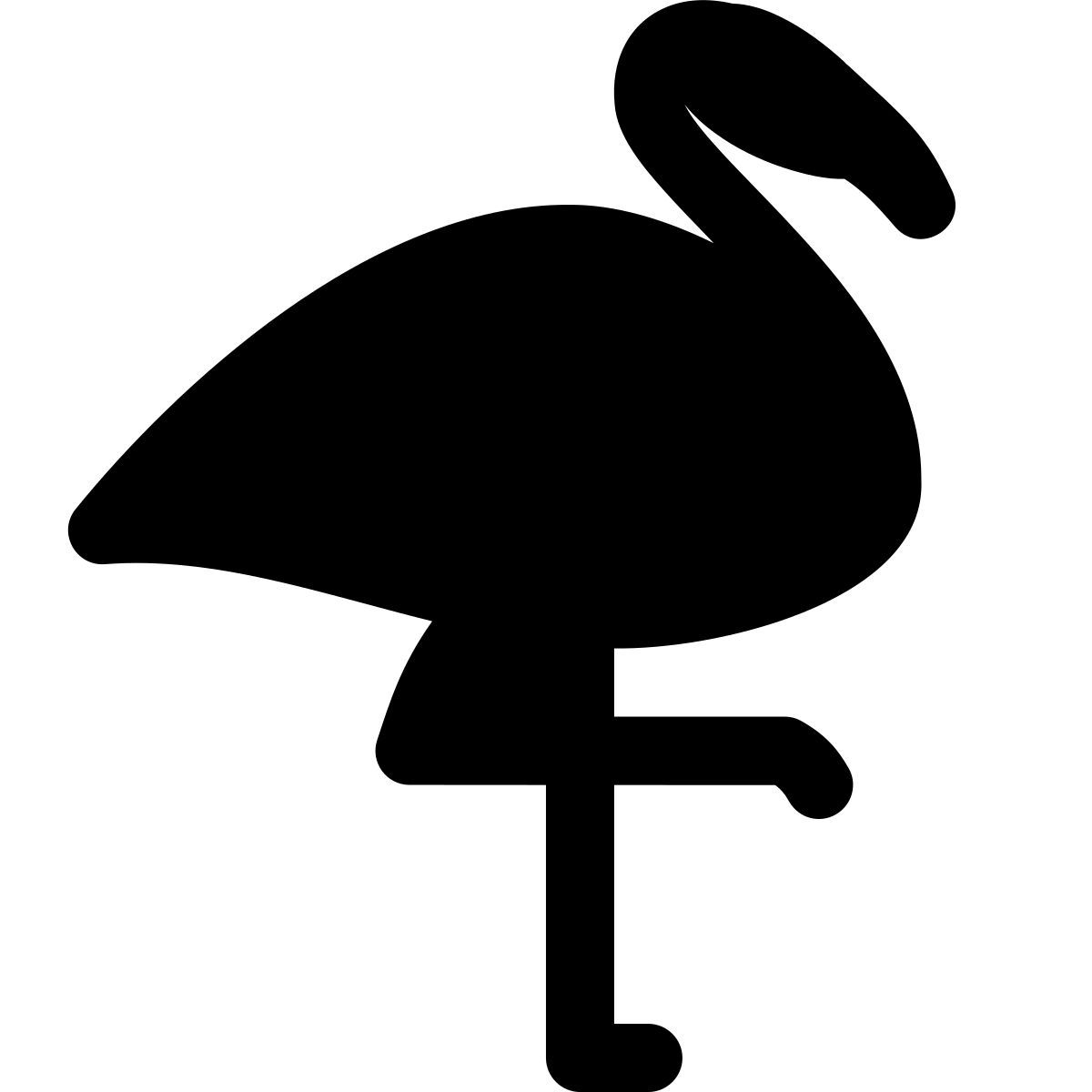 puffy filled style flamingo icon