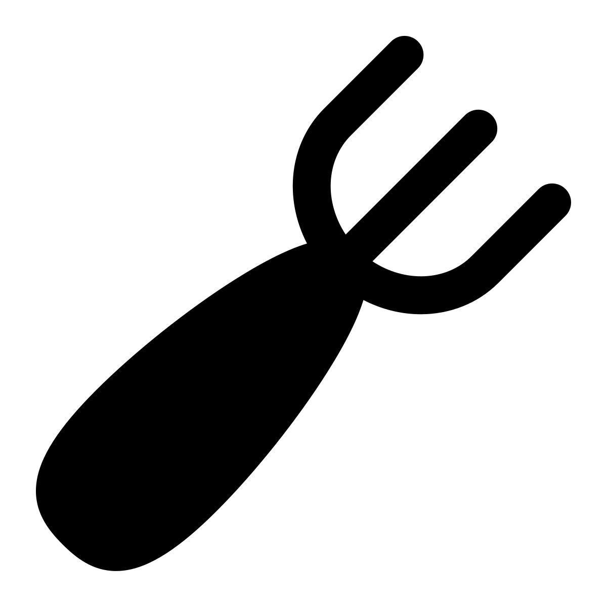 puffy filled style forchetta icon