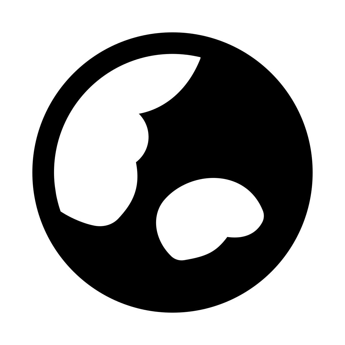 puffy filled style 글로브 아시아 icon