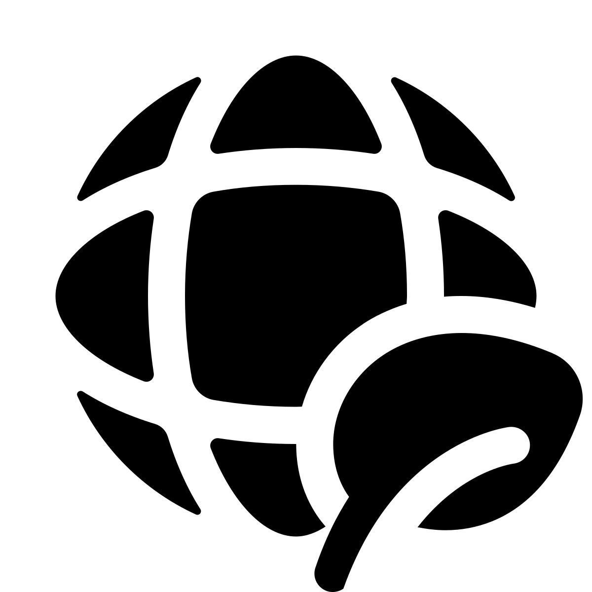 puffy filled style green earth icon