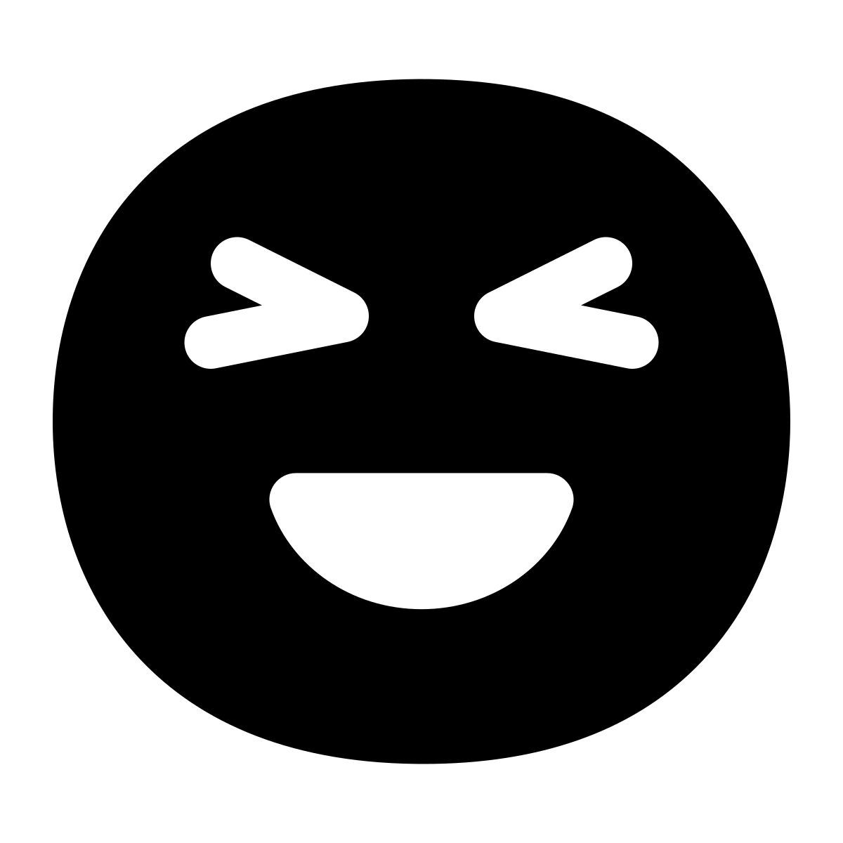 puffy filled style grinning squinting face icon