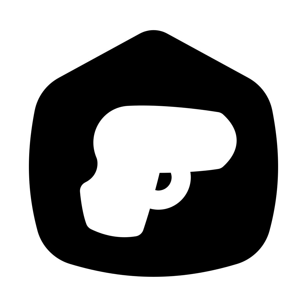 puffy filled style gun store icon