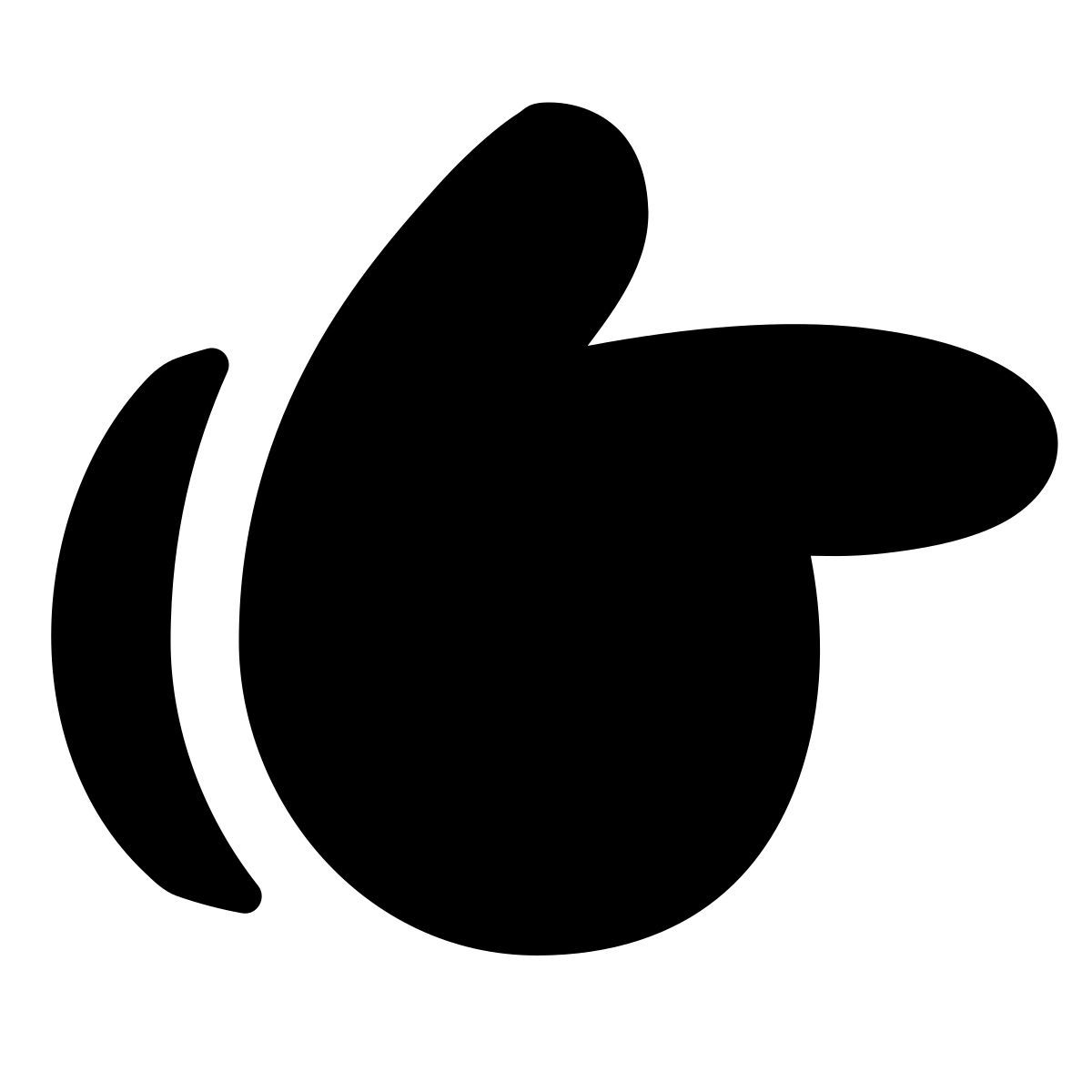 puffy filled style mano derecha icon