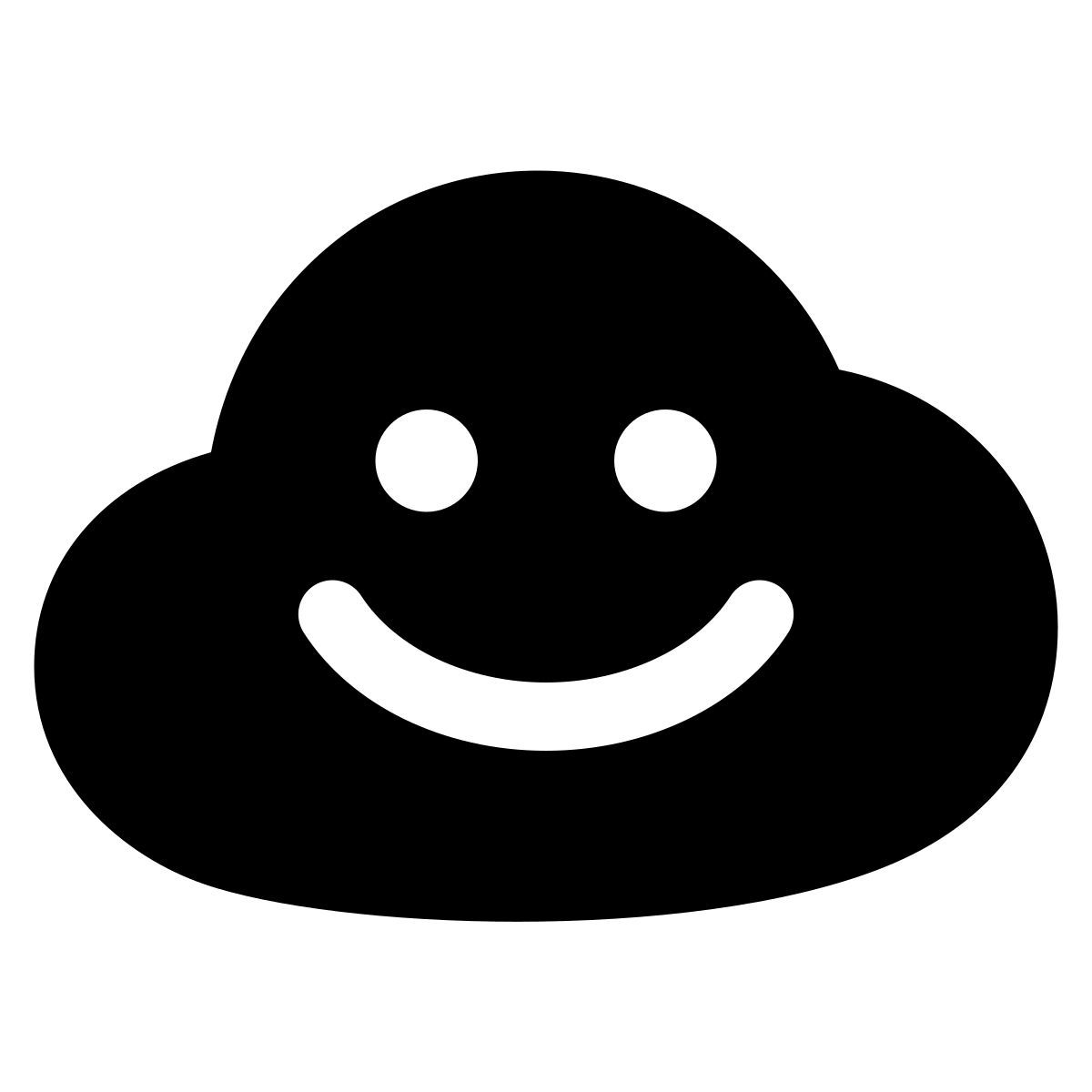 puffy filled style happy cloud icon