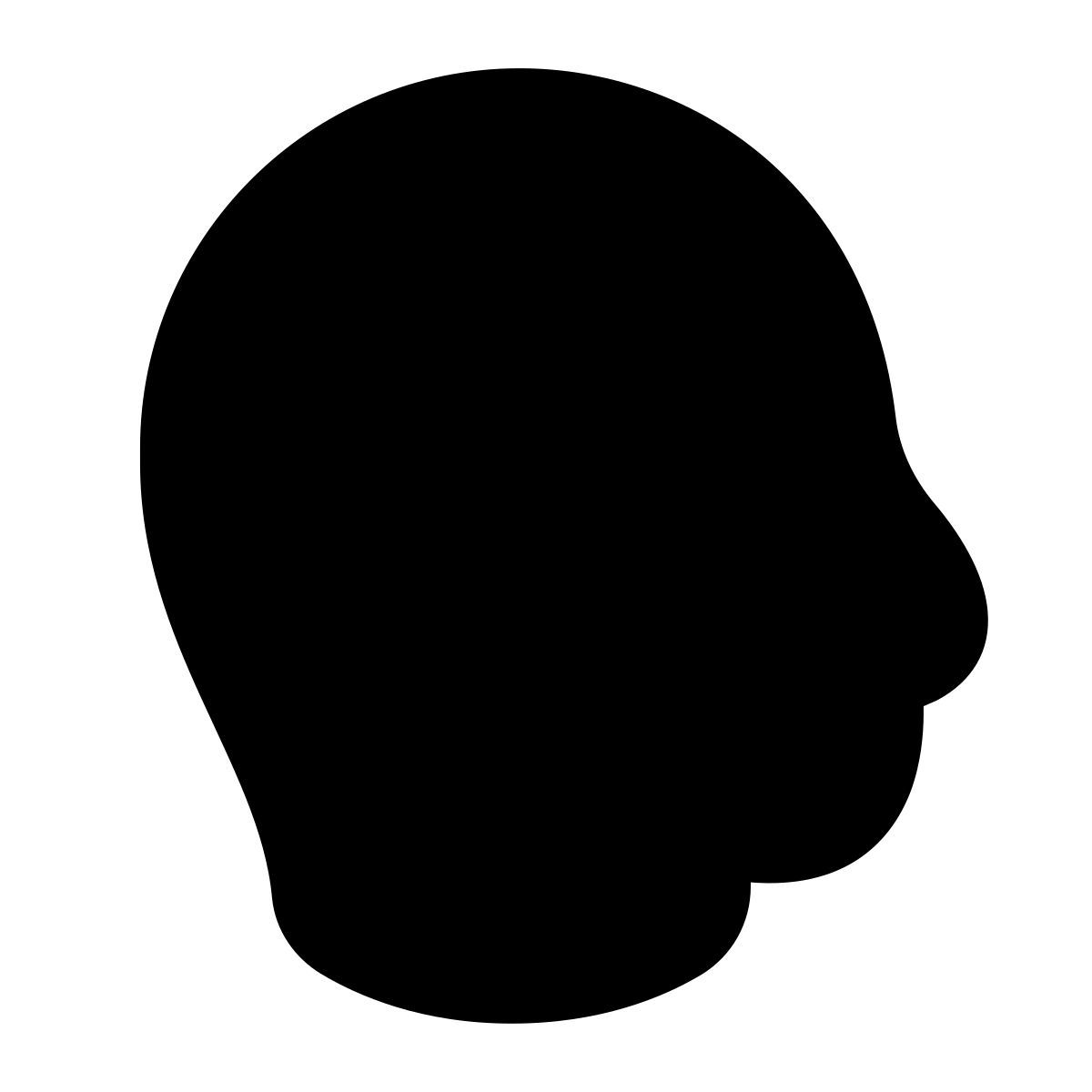 puffy filled style profilo della testa icon