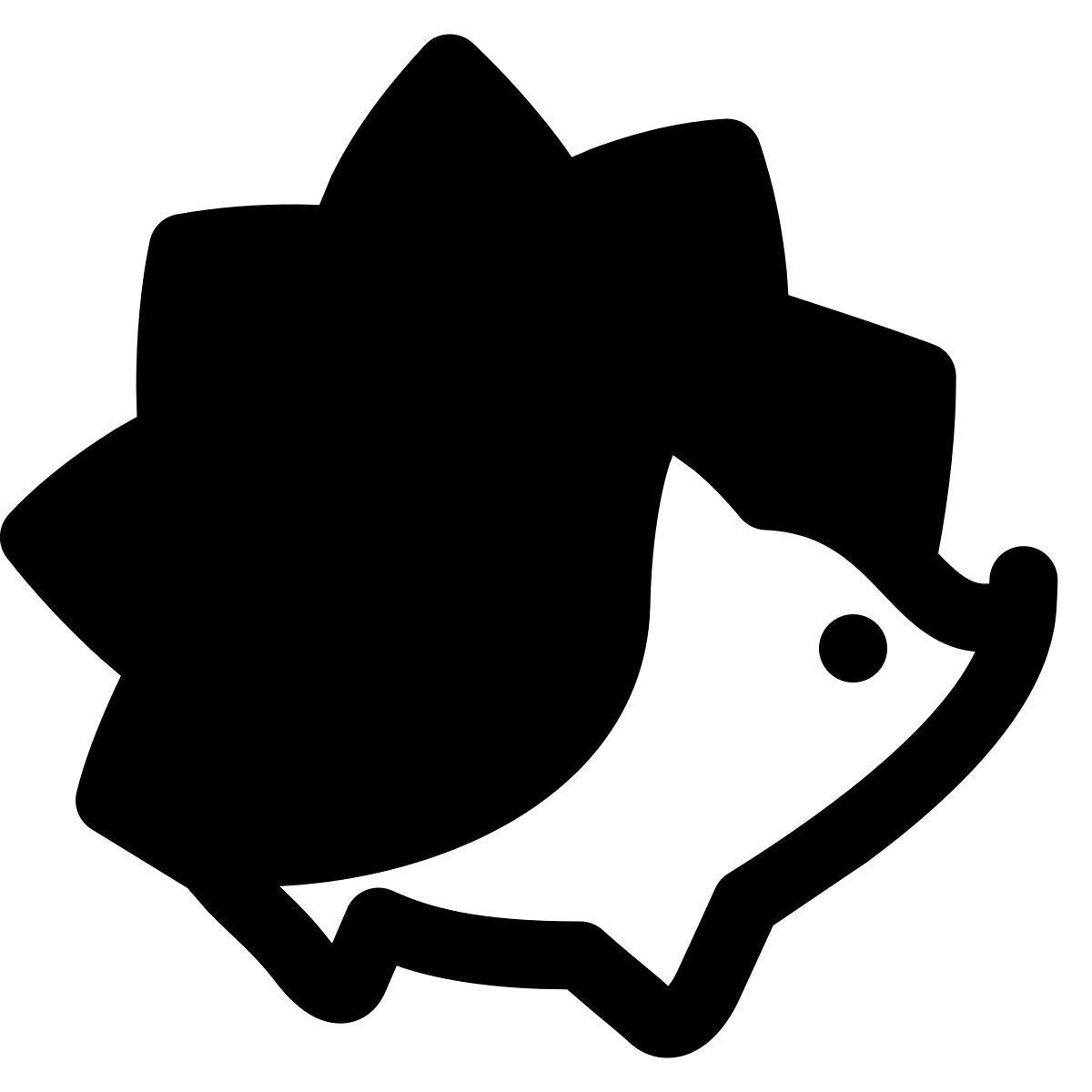 puffy filled style 고슴도치 icon