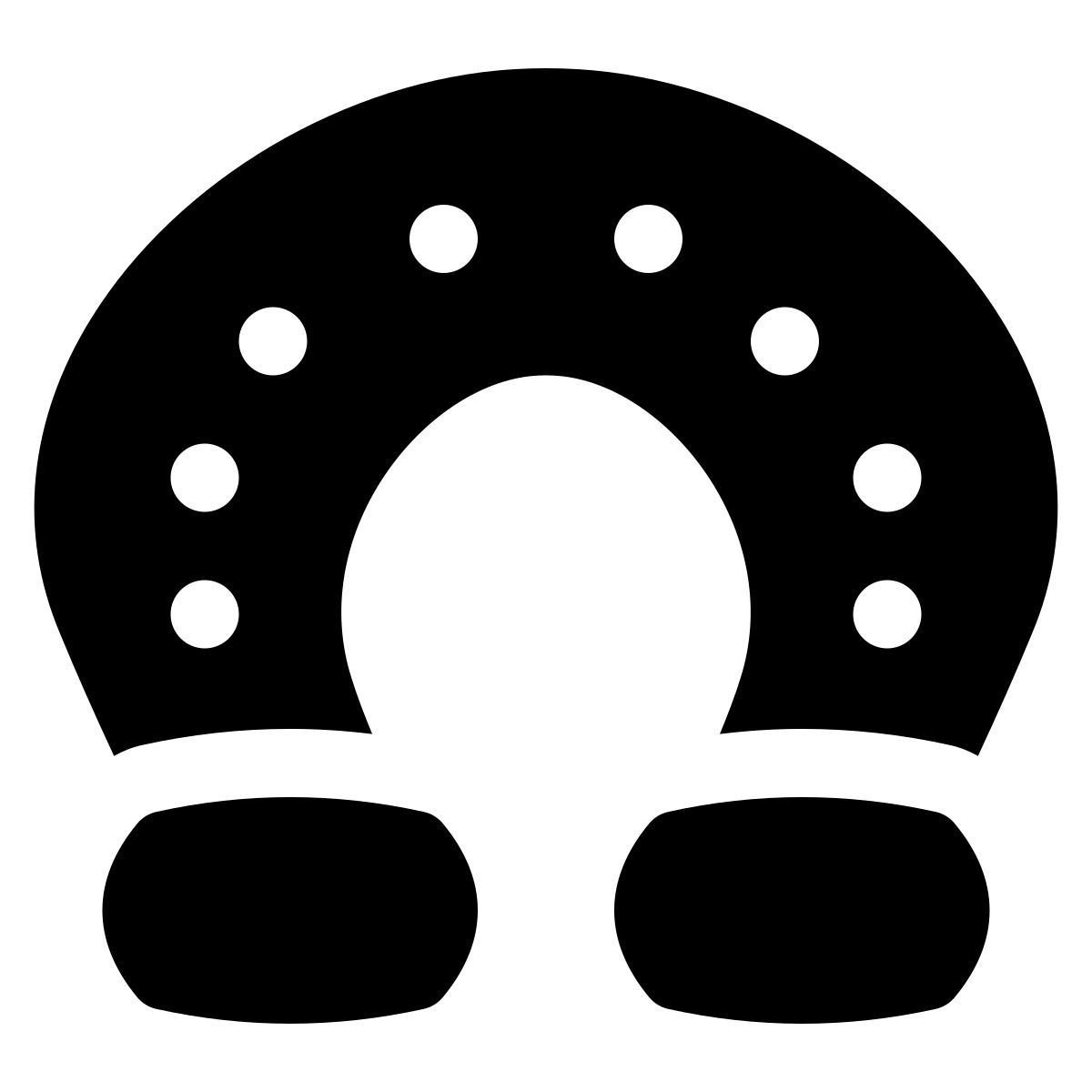 puffy filled style horseshoe icon