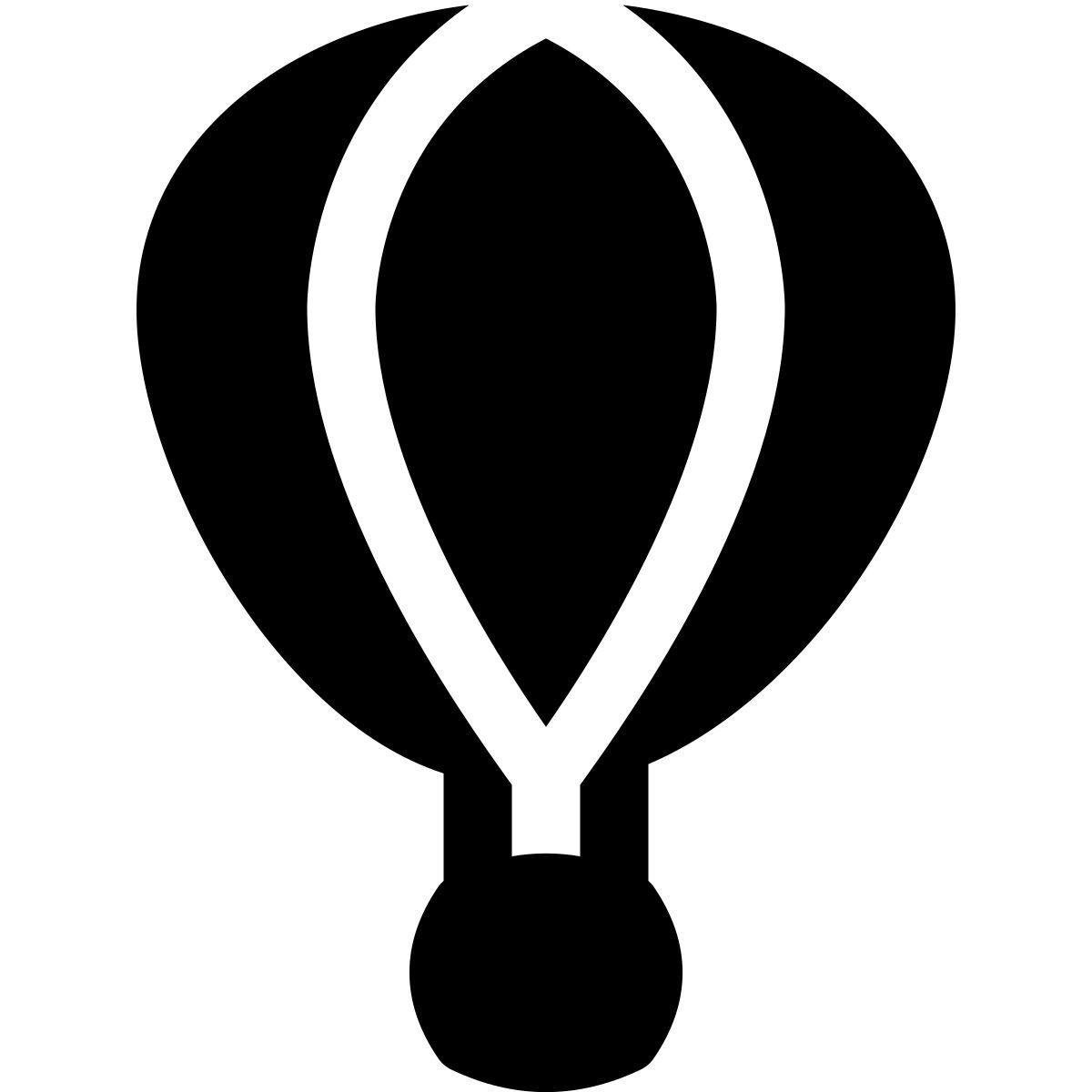puffy filled style mongolfiera icon