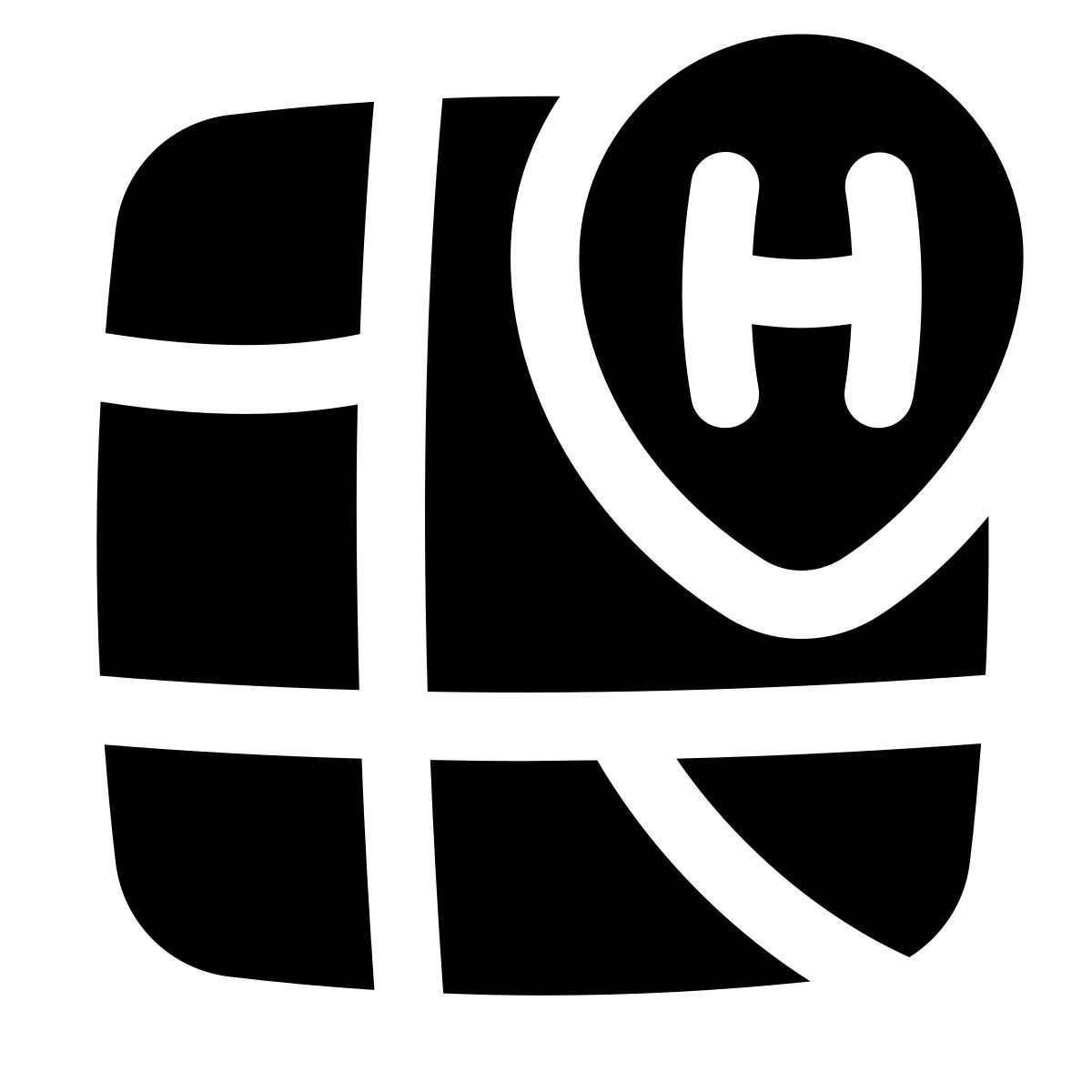 puffy filled style hotel lage icon