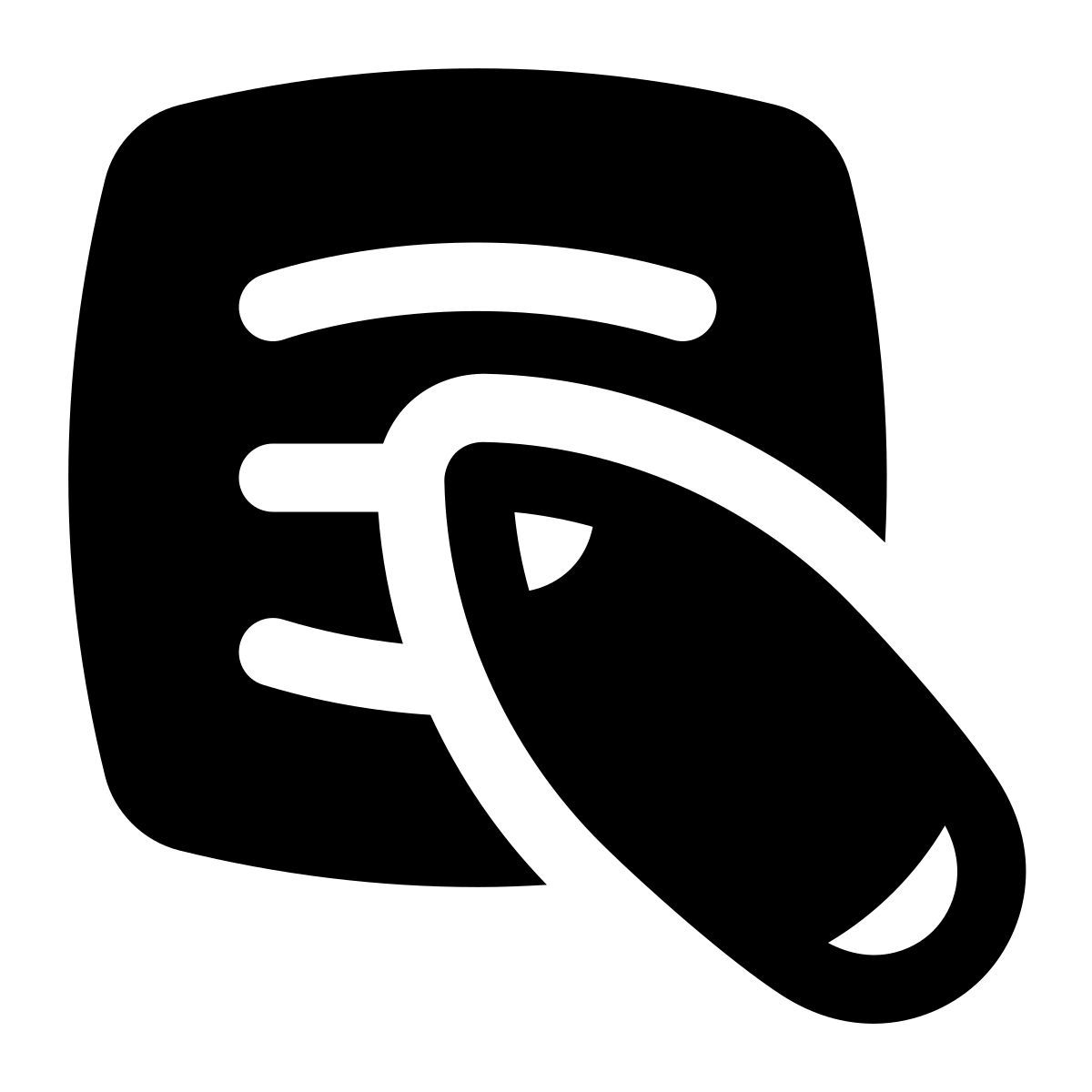 puffy filled style inschrift icon