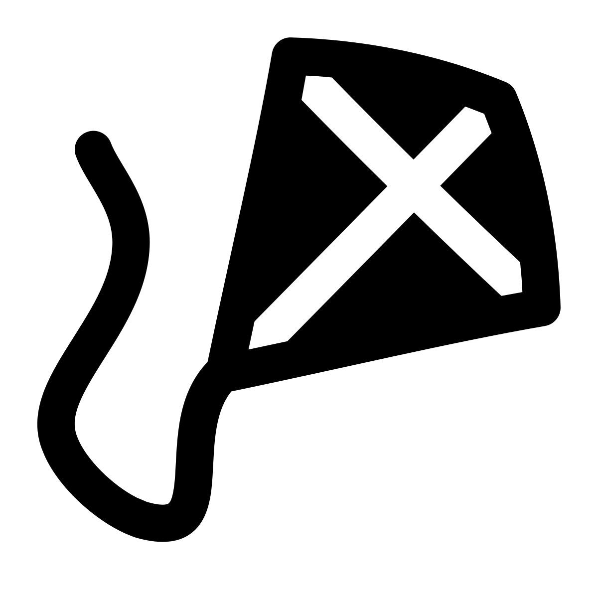 puffy filled style cerf volant icon