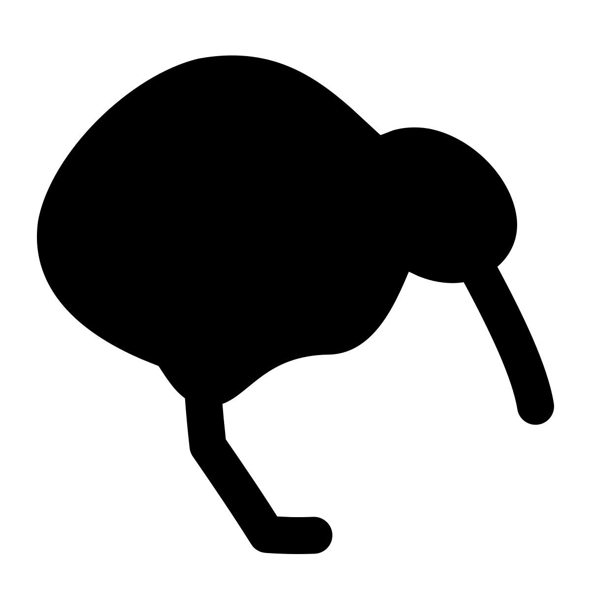 puffy filled style kiwi bird icon