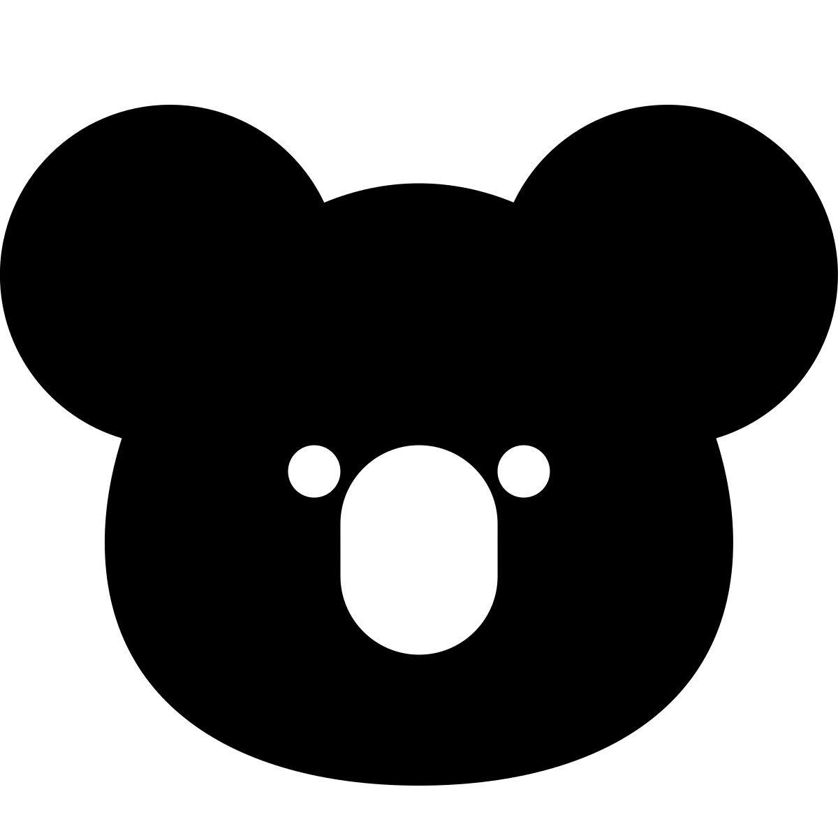 puffy filled style koala icon