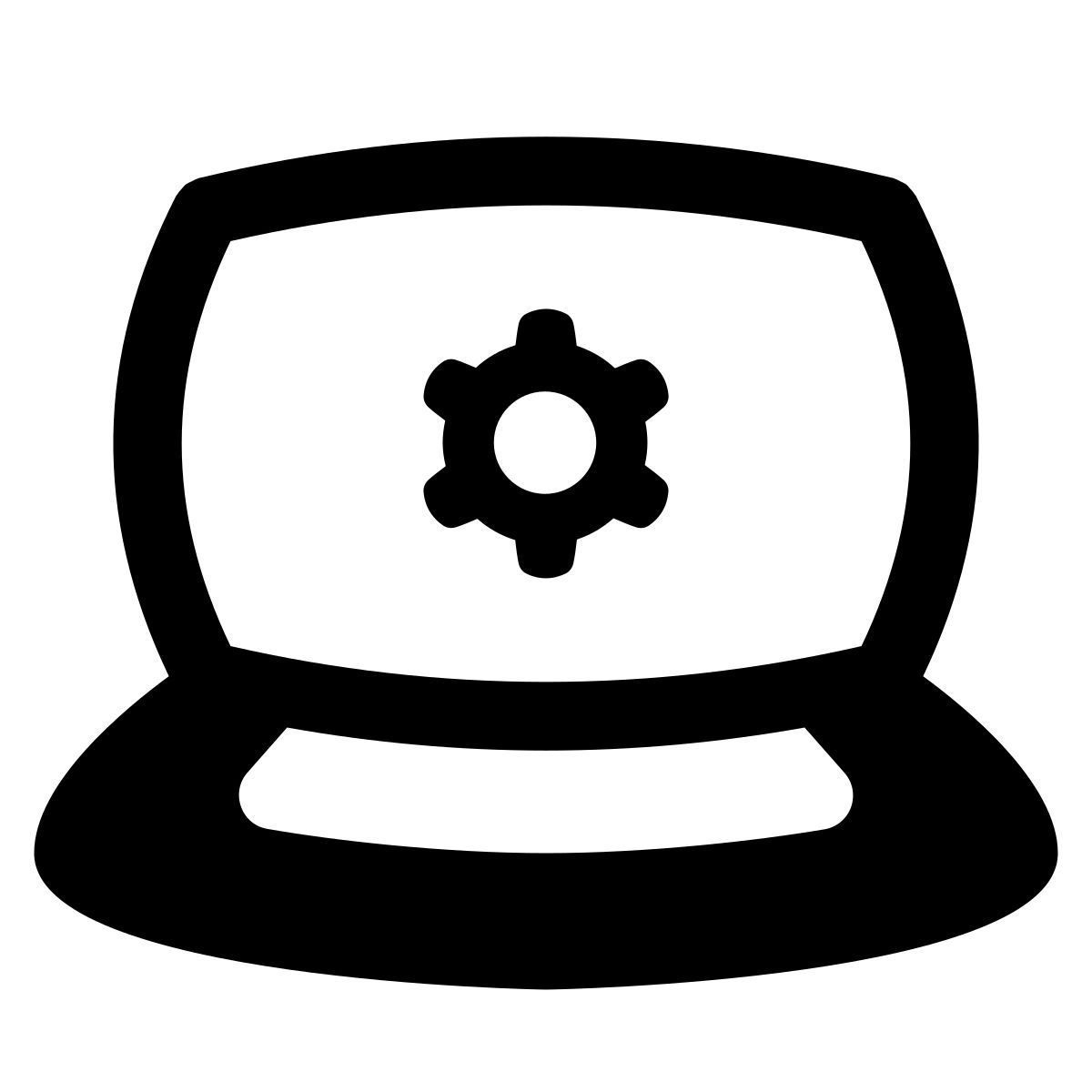 puffy filled style laptop settings icon