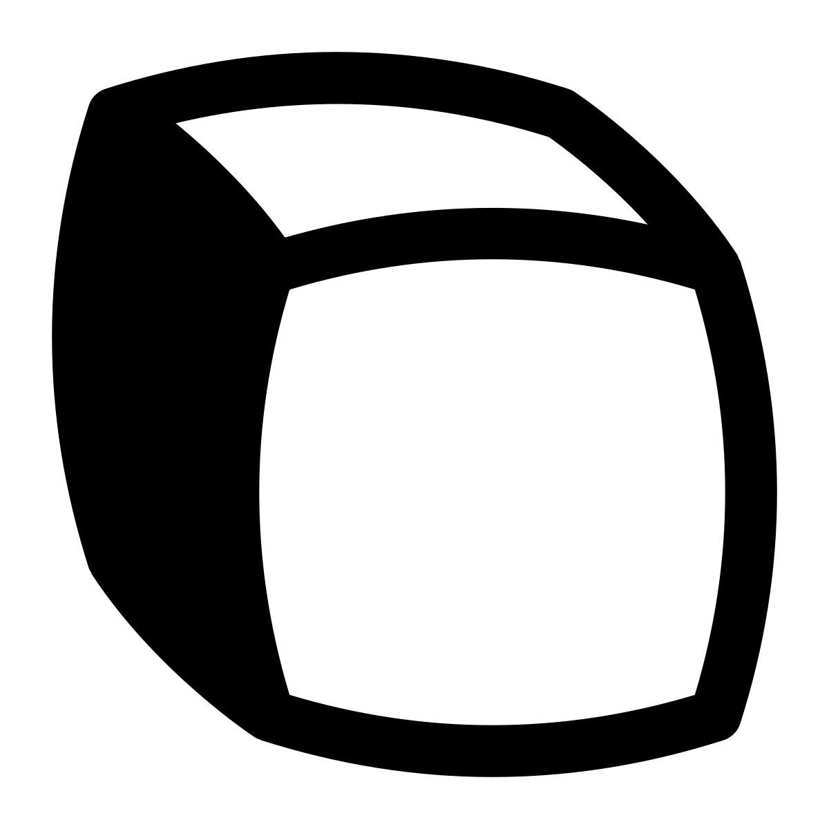 puffy filled style cube icon