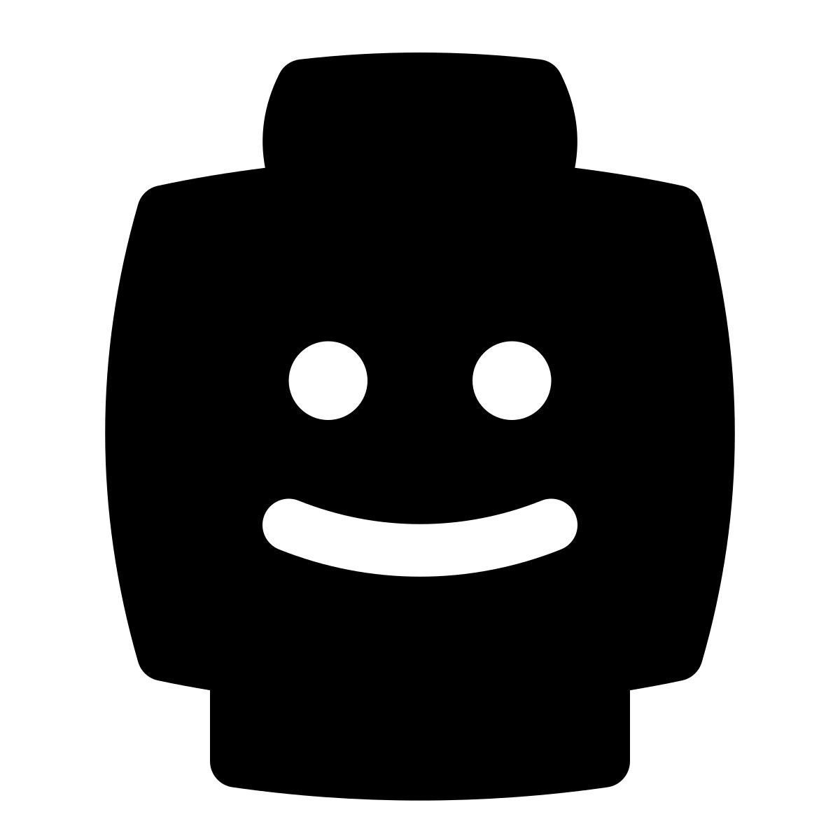 puffy filled style tête de lego icon
