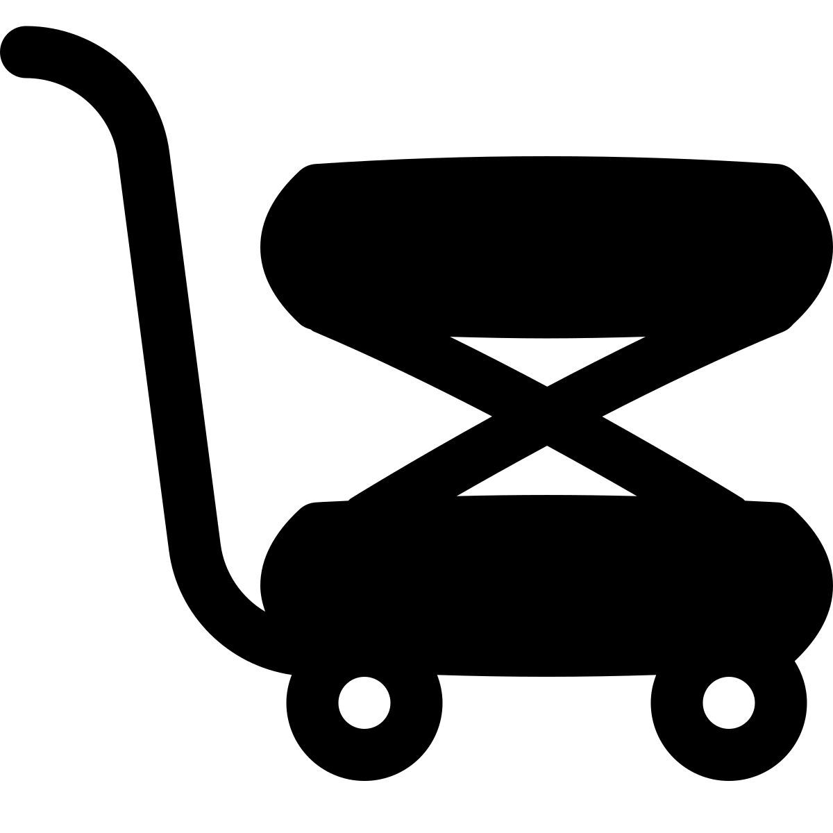 puffy filled style wagen hier anheben icon