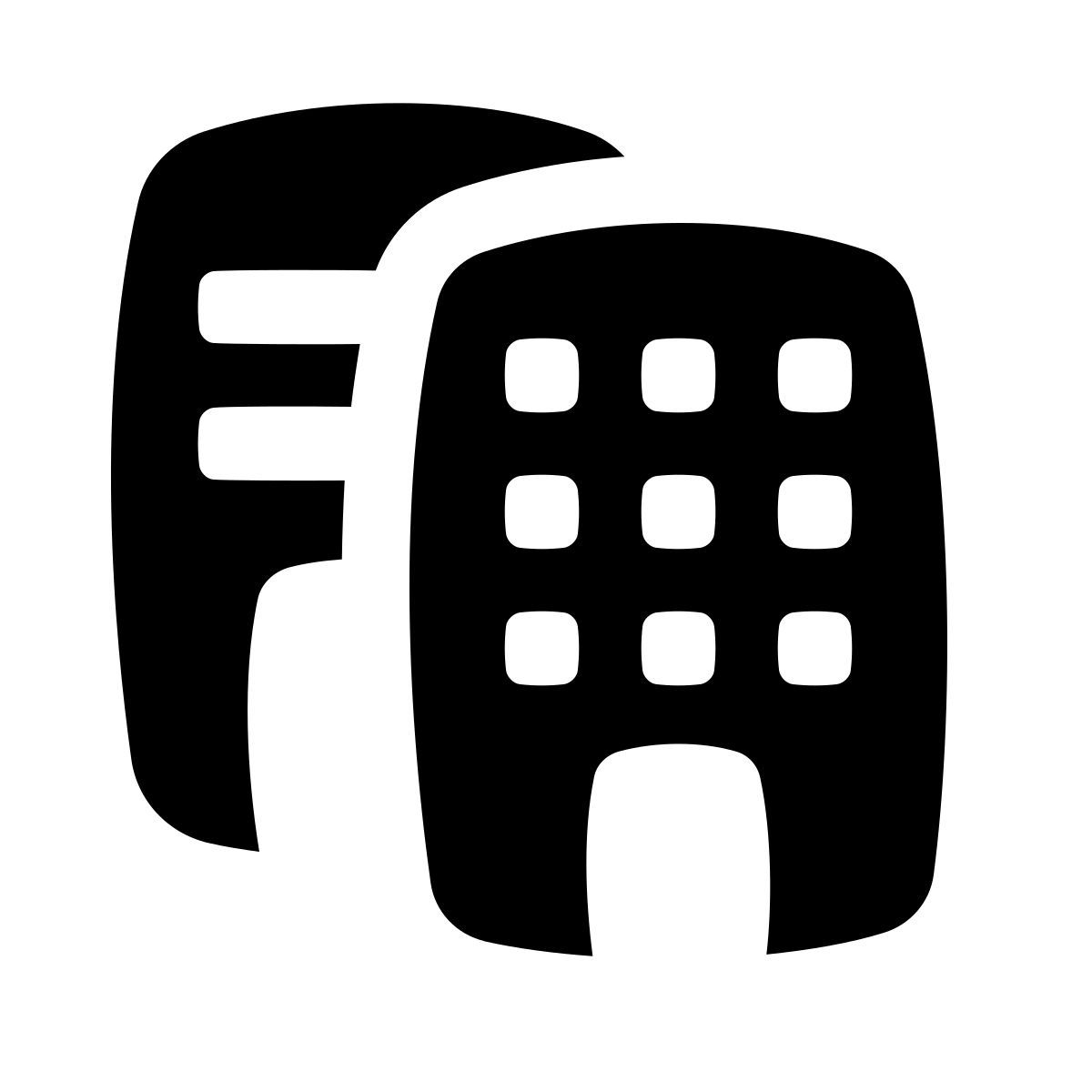 puffy filled style office icon