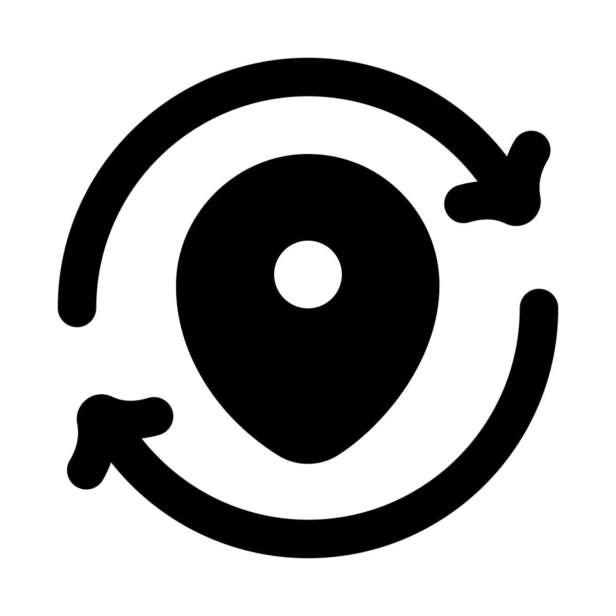 puffy filled style location update icon