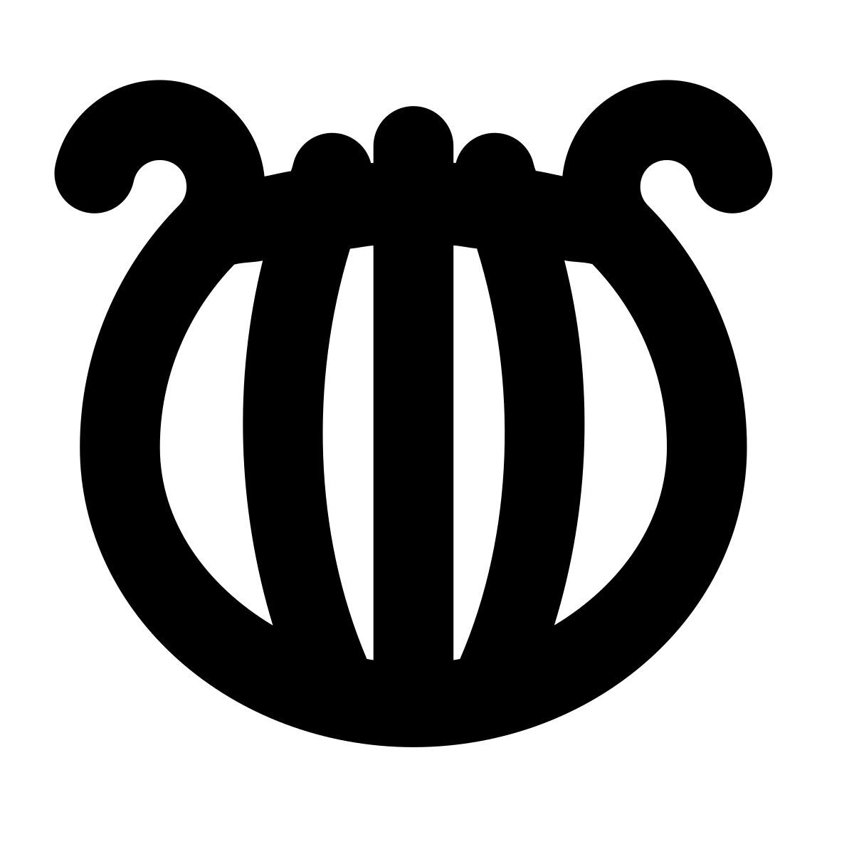 puffy filled style lyre icon