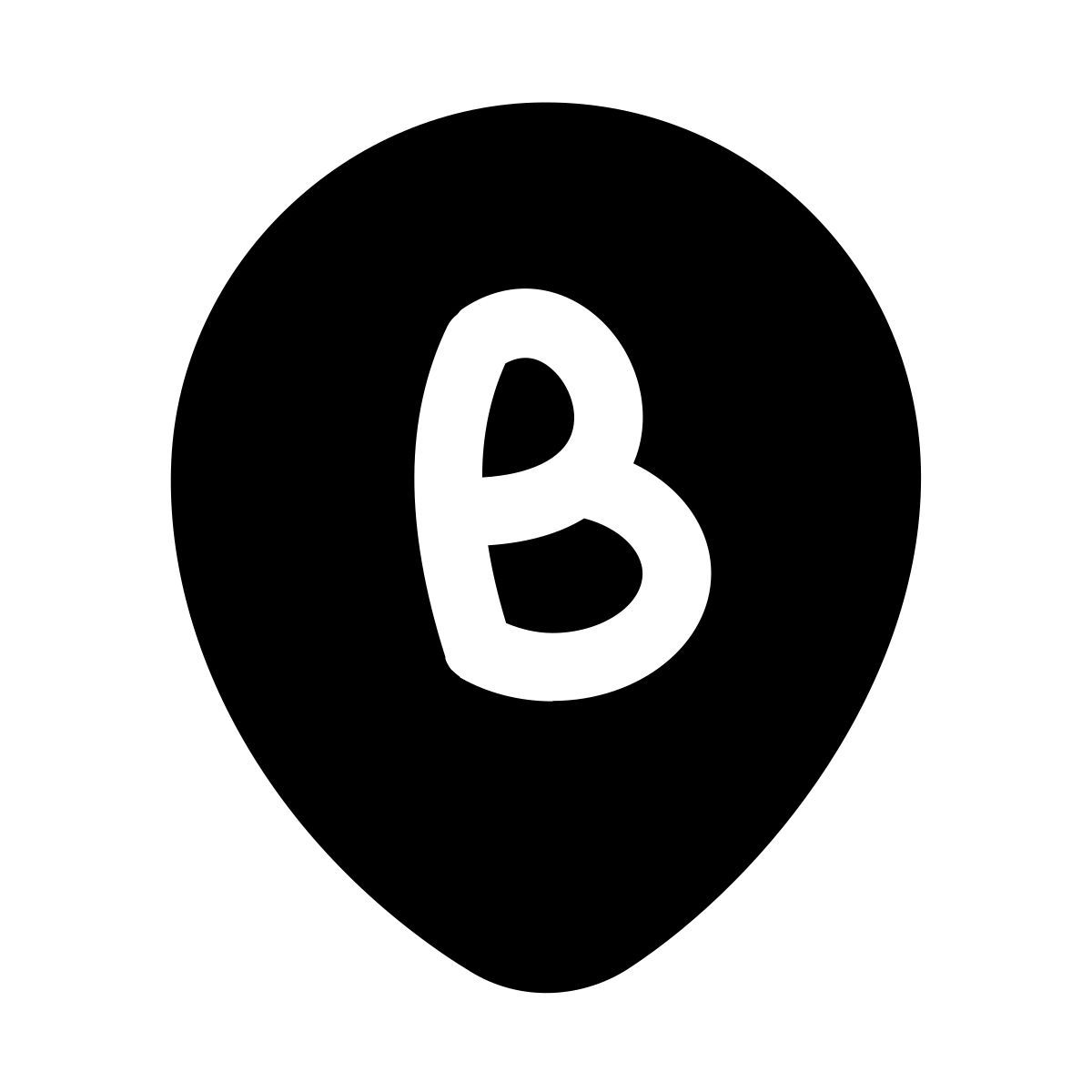 puffy filled style marker b icon
