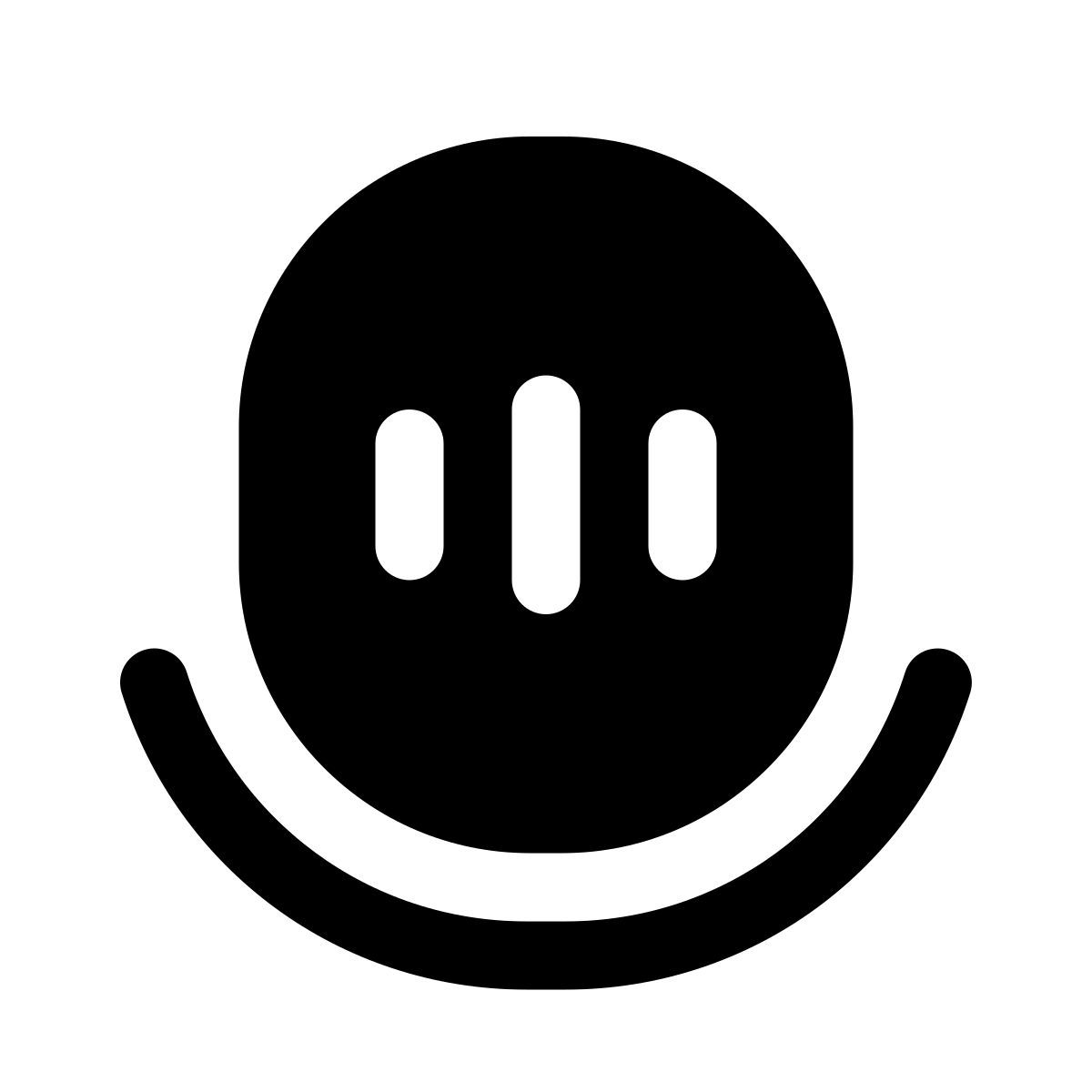 puffy filled style 마이크로폰 icon