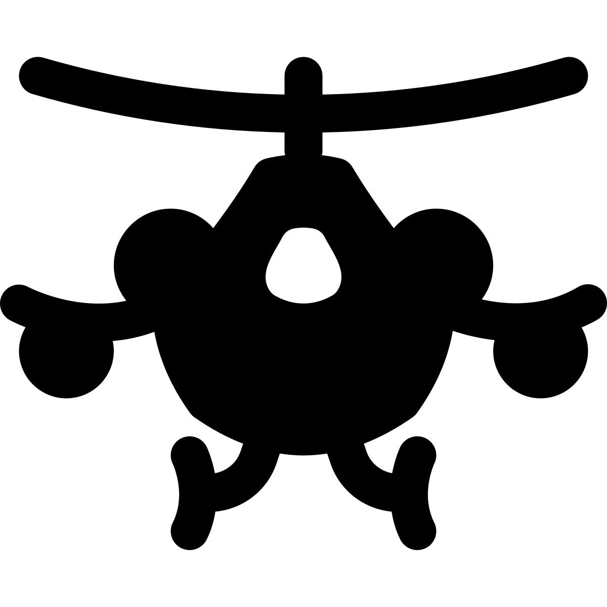 puffy filled style helicóptero militar icon