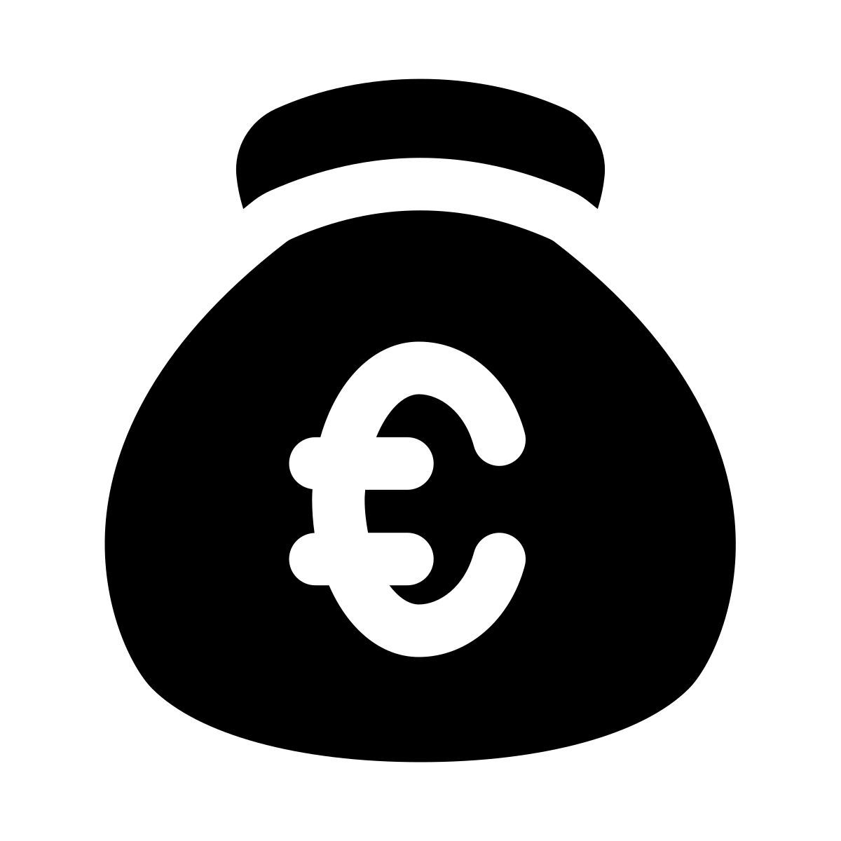 puffy filled style euro money icon