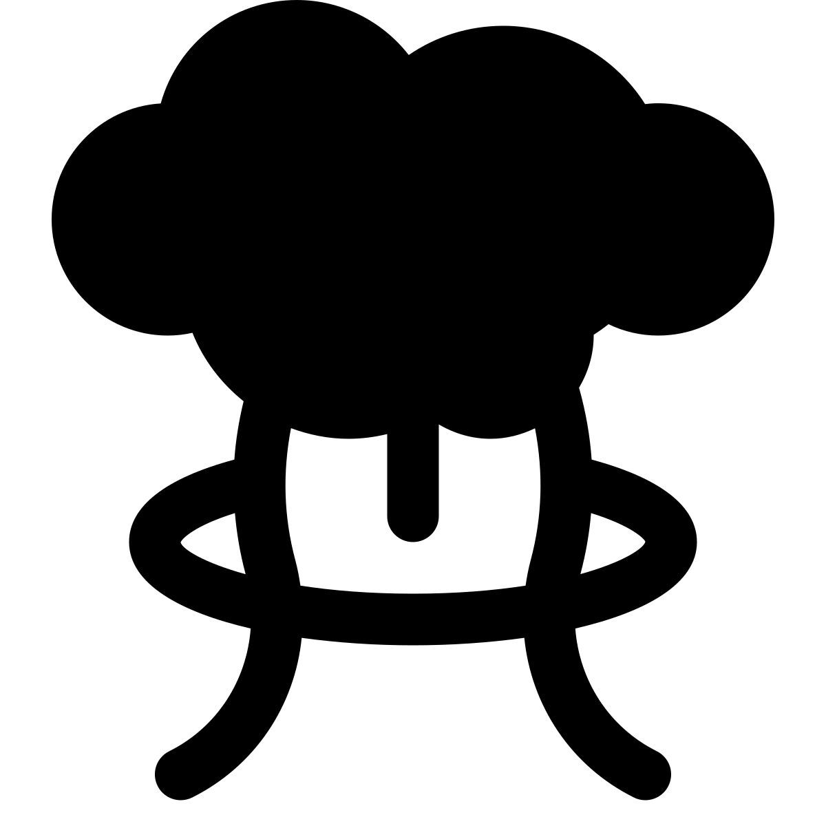 puffy filled style mushroom cloud icon
