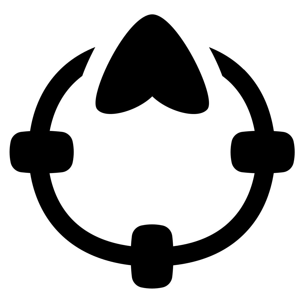 puffy filled style north direction icon