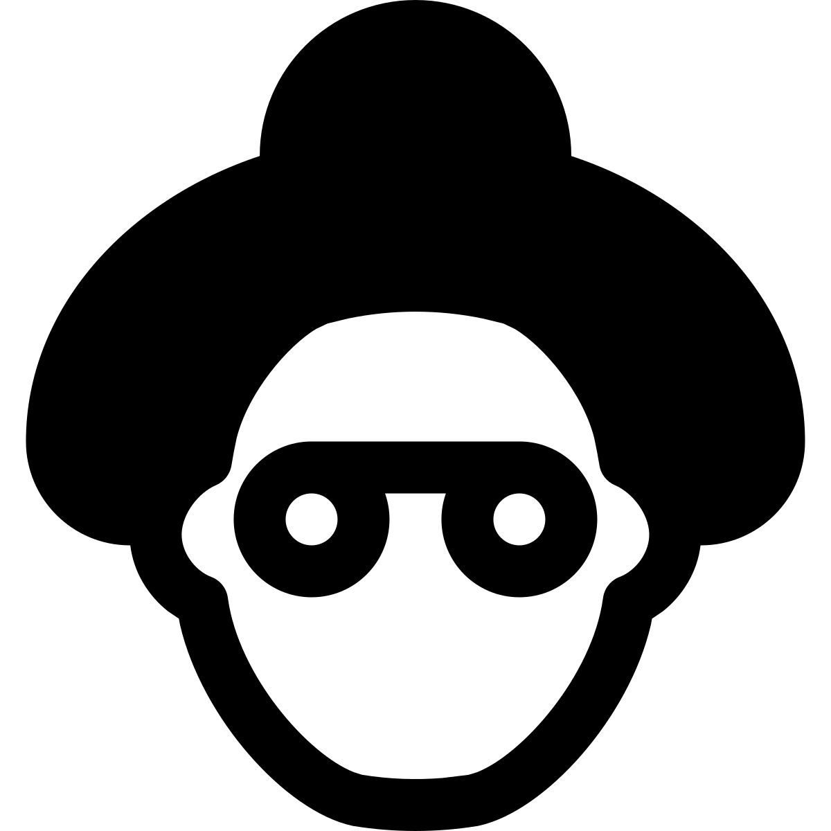 puffy filled style old woman icon