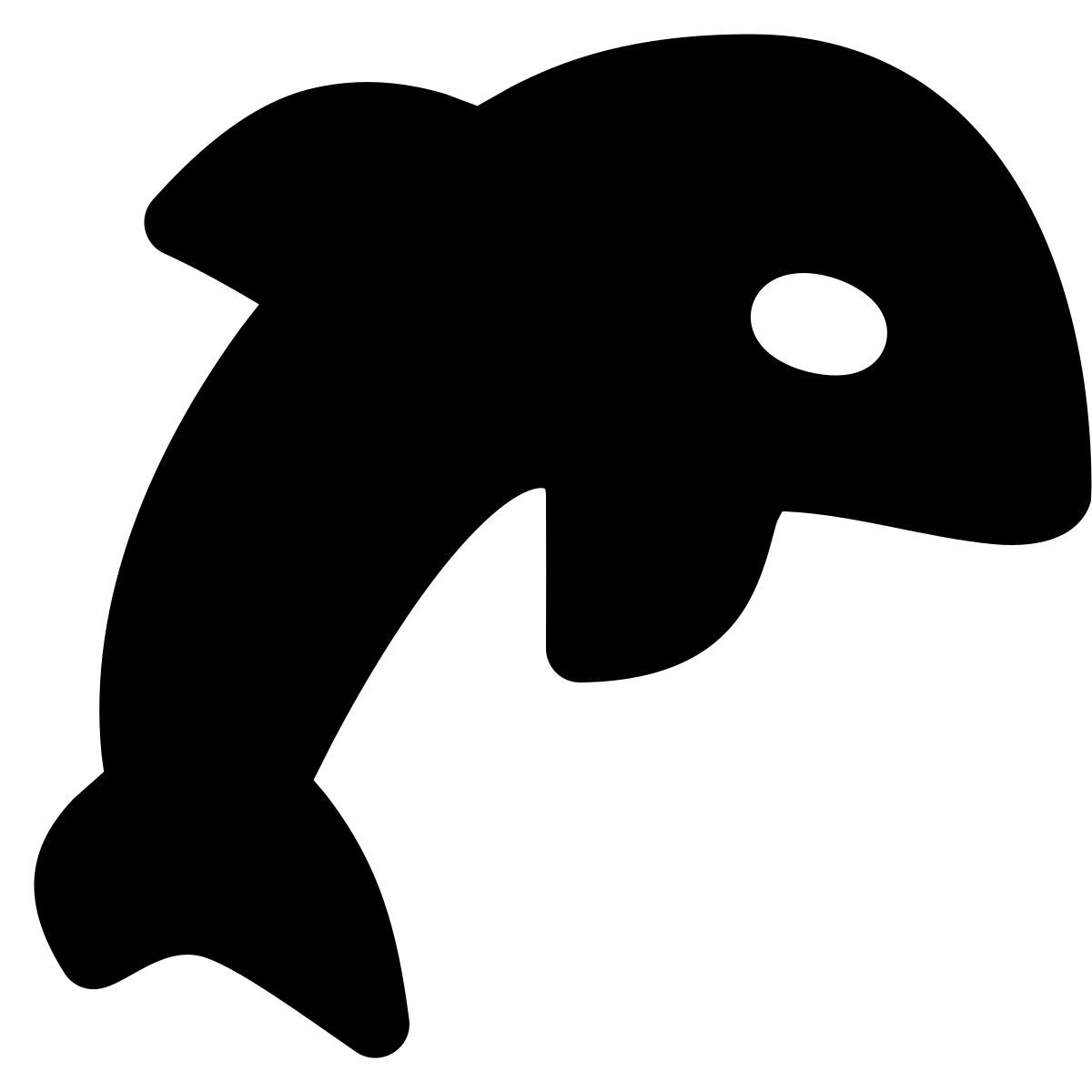 puffy filled style killer whale icon