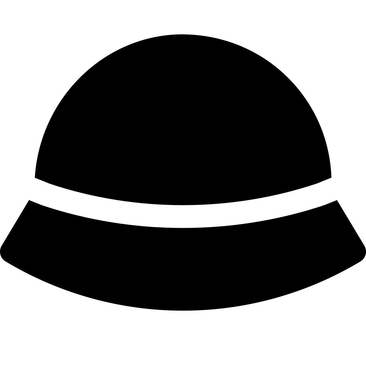 puffy filled style panama hat icon