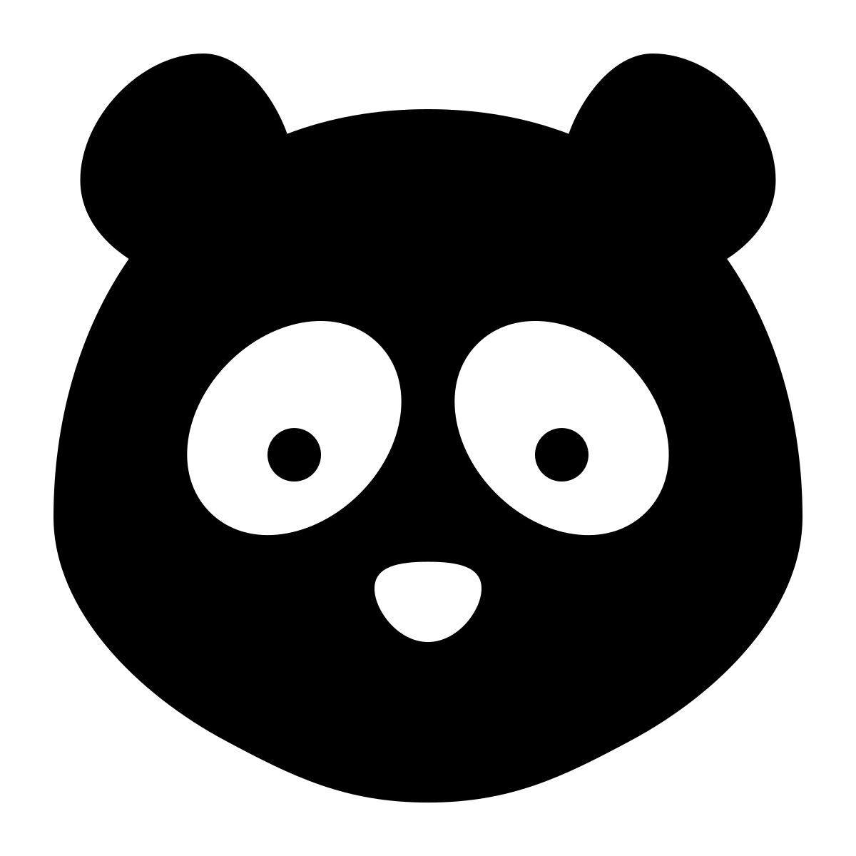 puffy filled style panda icon