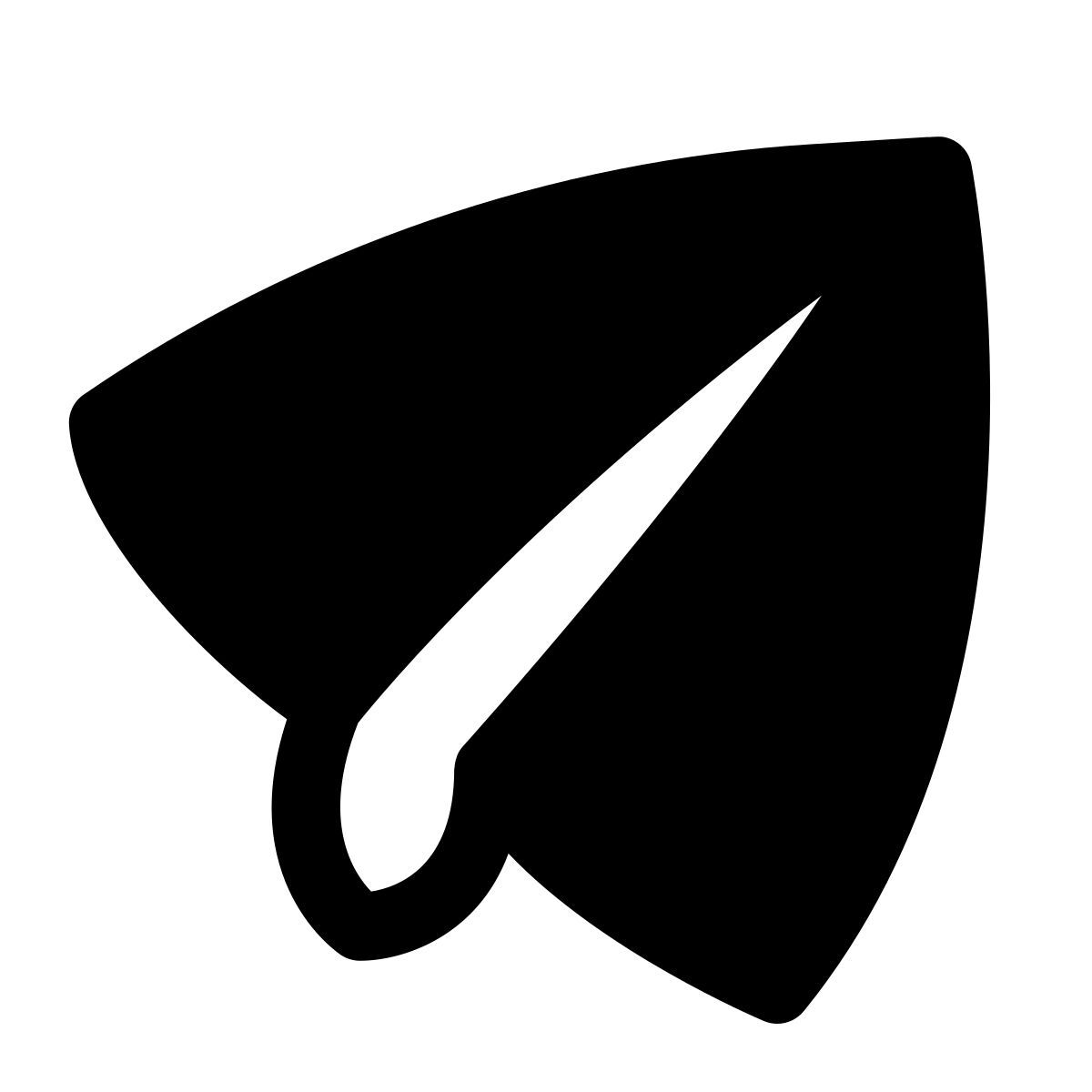 puffy filled style paper plane icon