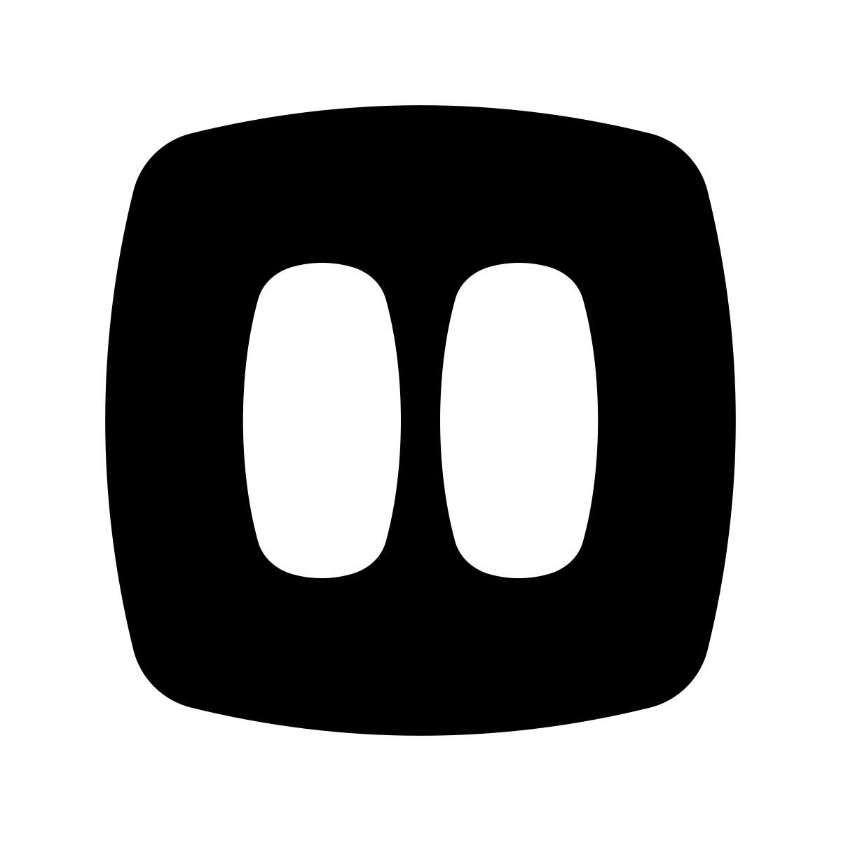 puffy filled style pause au carré icon