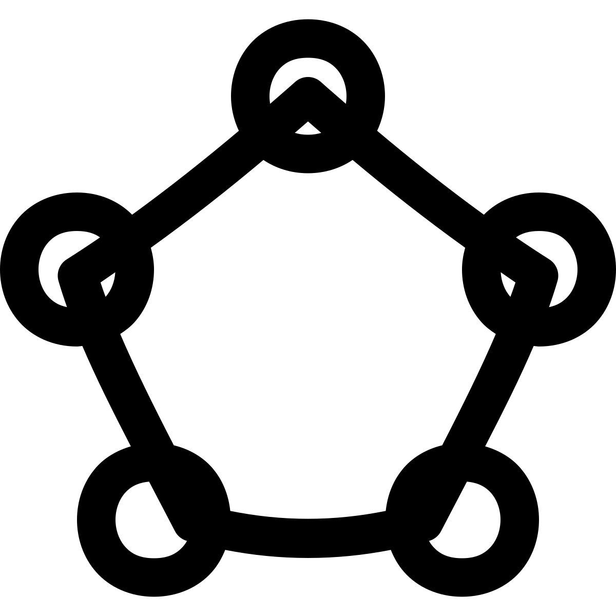 puffy filled style pentagono icon