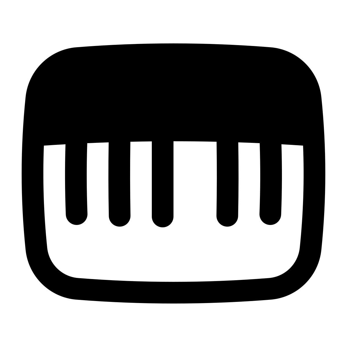 puffy filled style piano icon