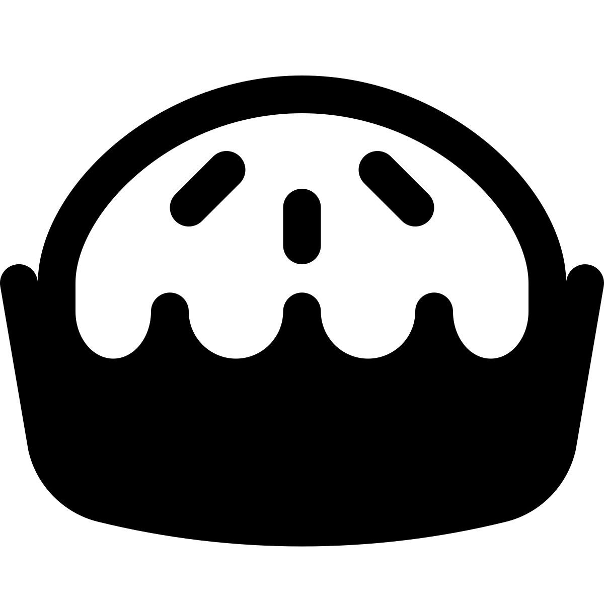 puffy filled style pie icon
