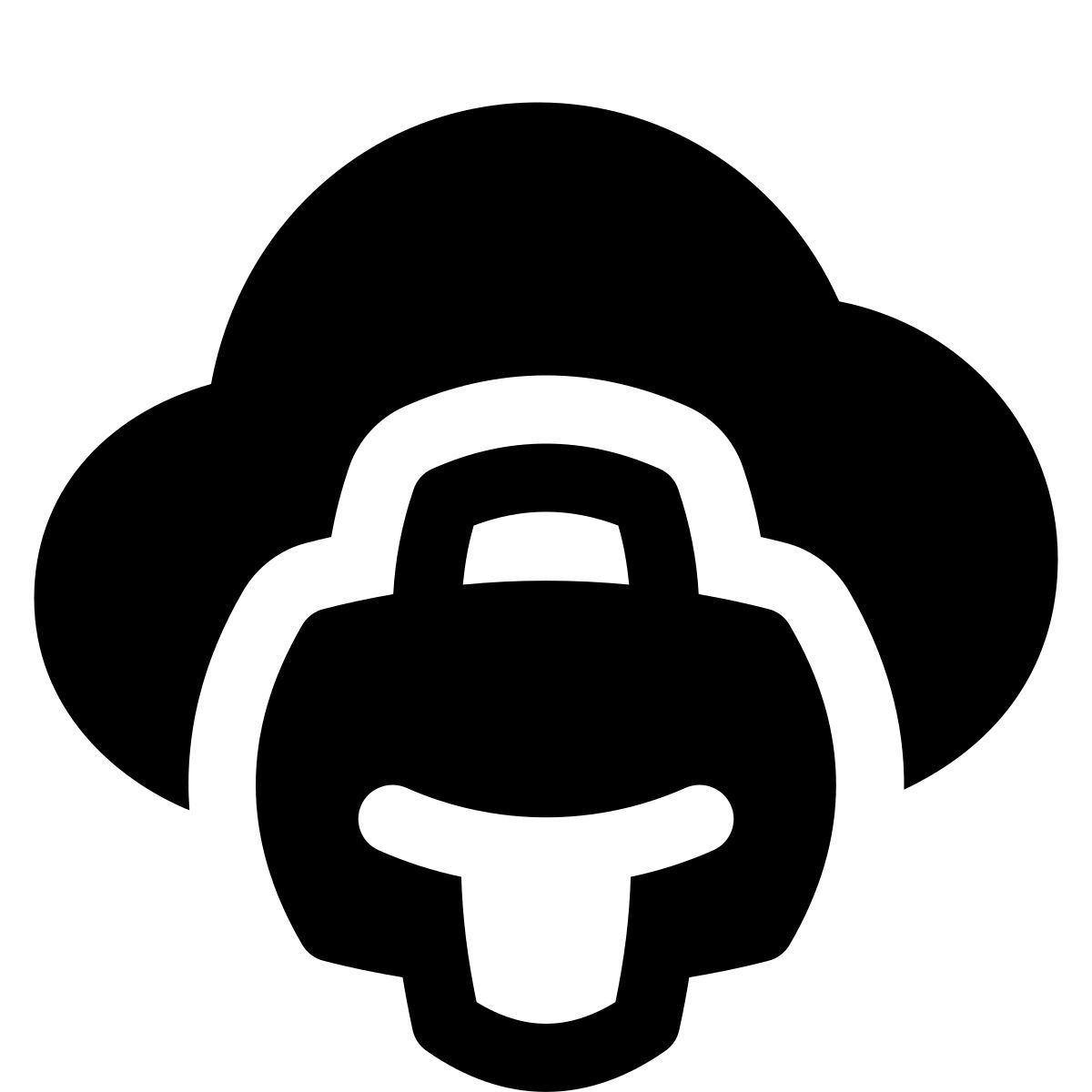 puffy filled style print from cloud icon