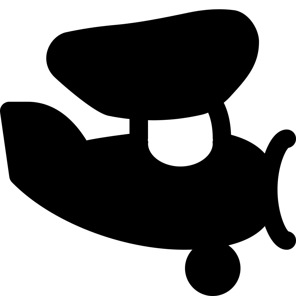 puffy filled style propellerflugzeug icon