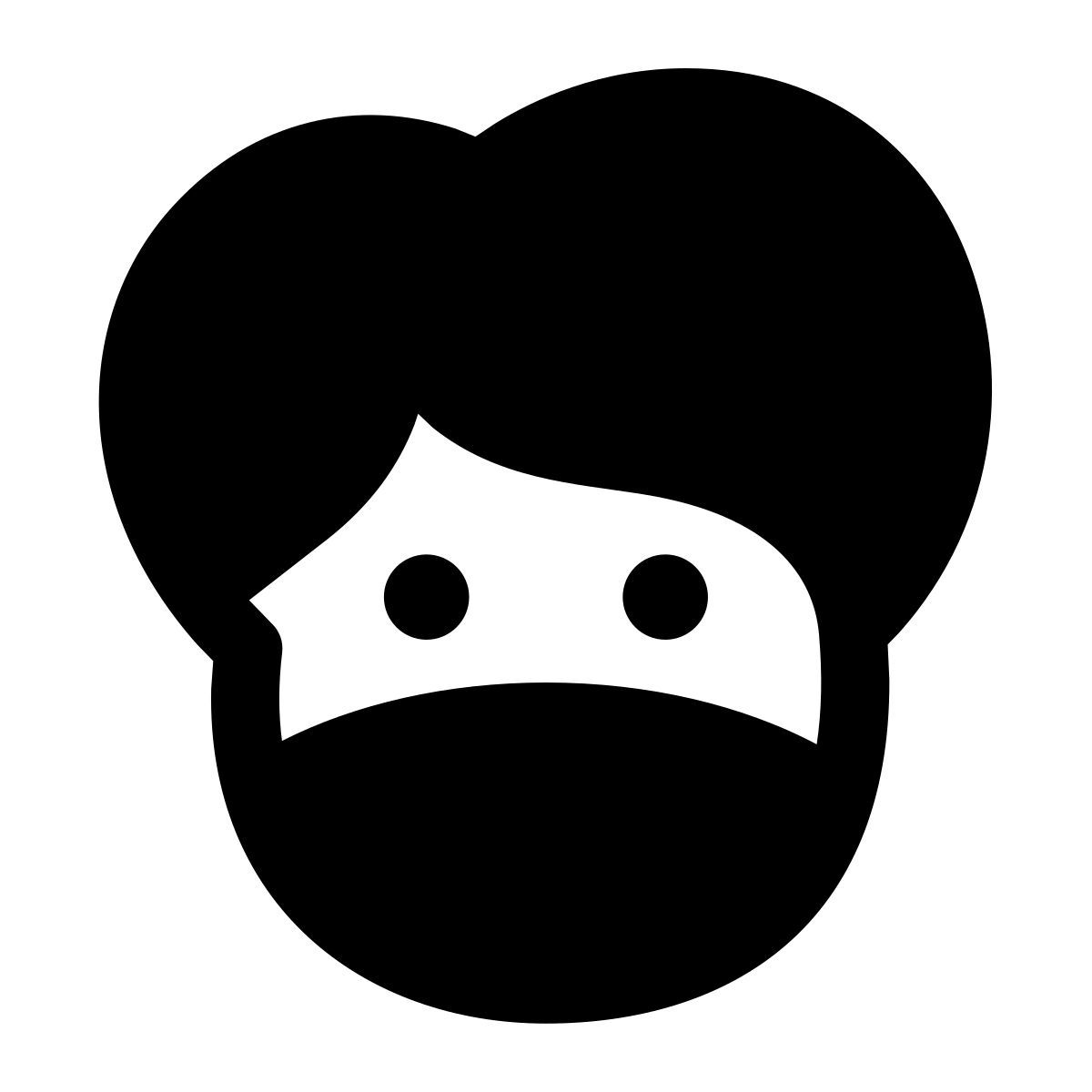 puffy filled style máscara de protección icon