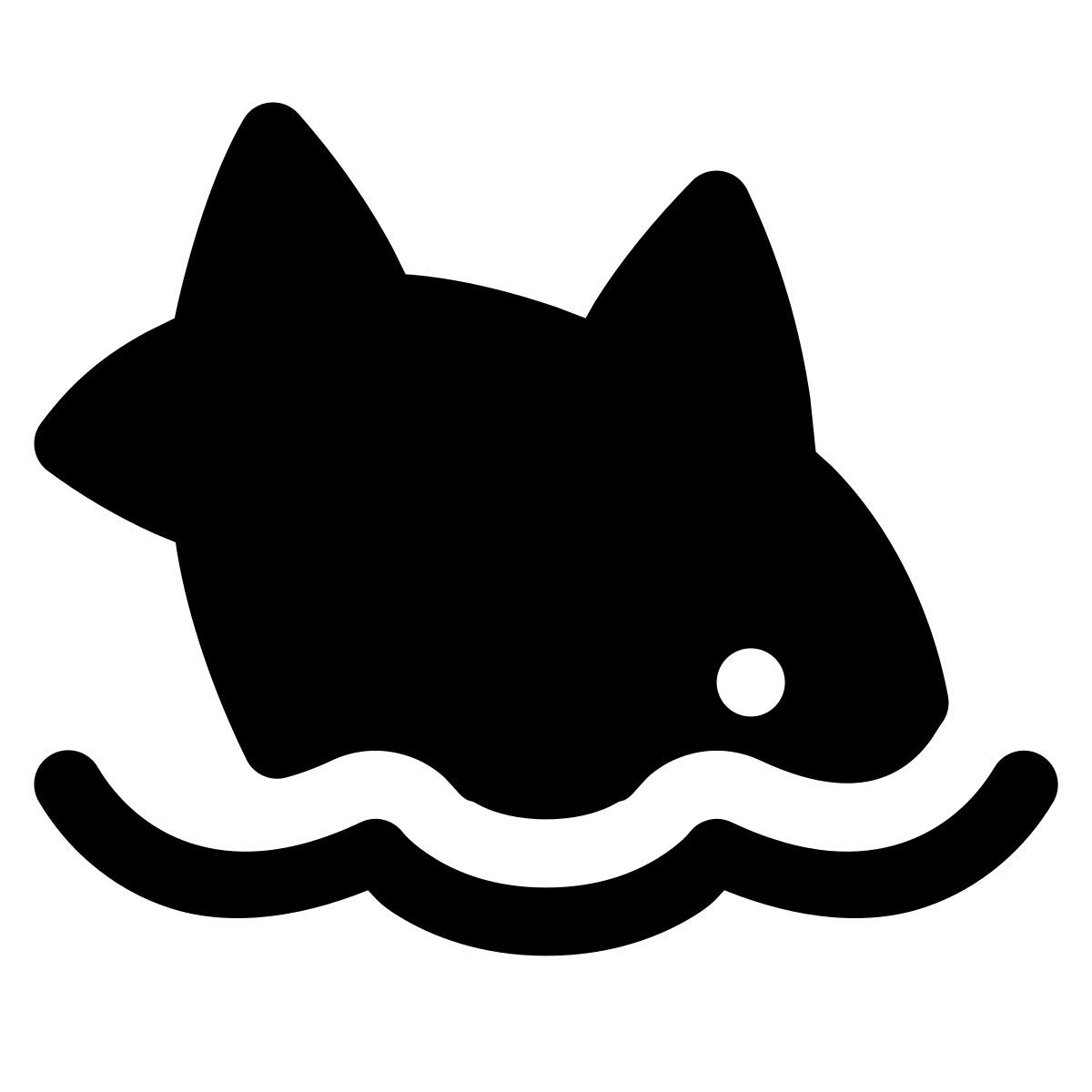 puffy filled style released fish icon