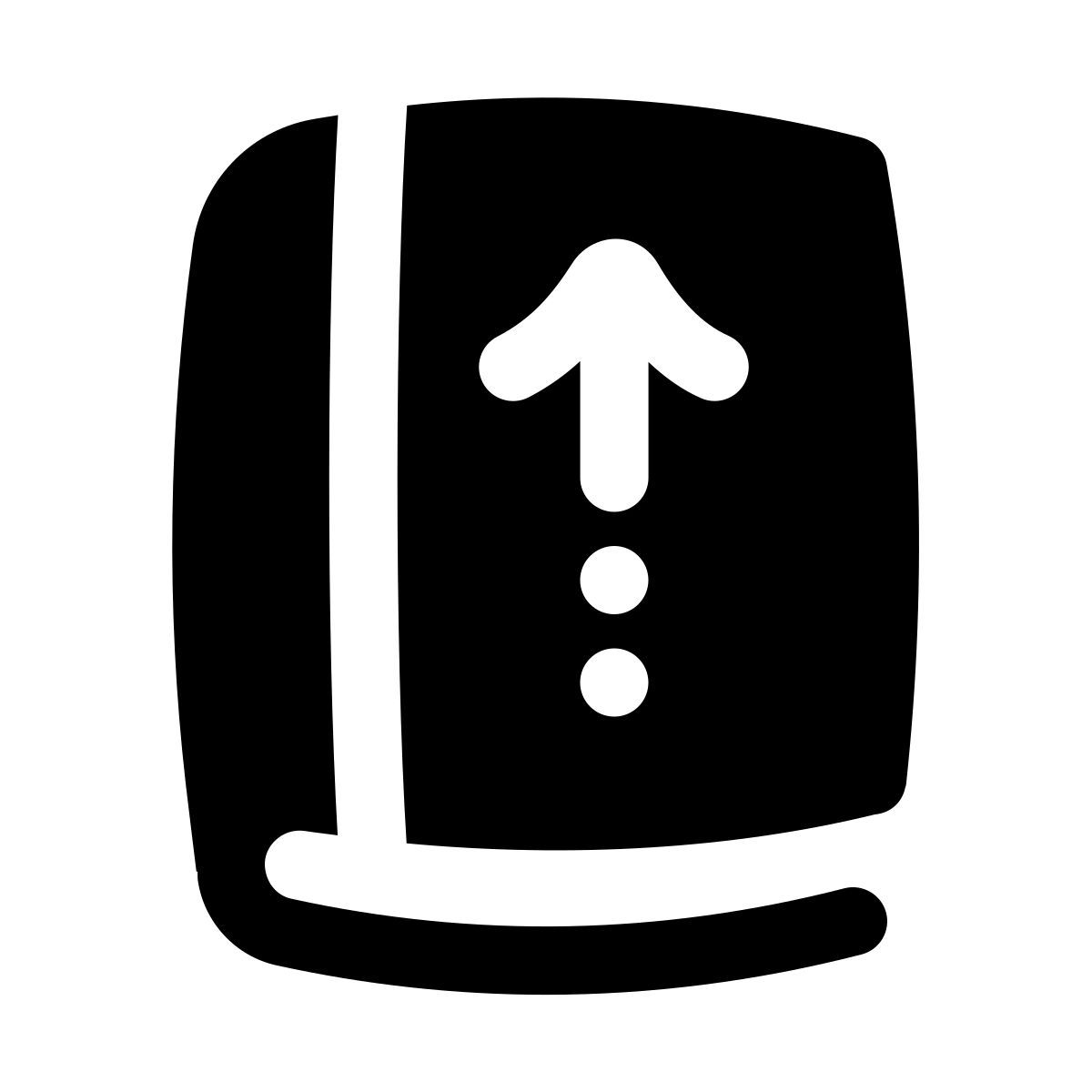 puffy filled style return book icon