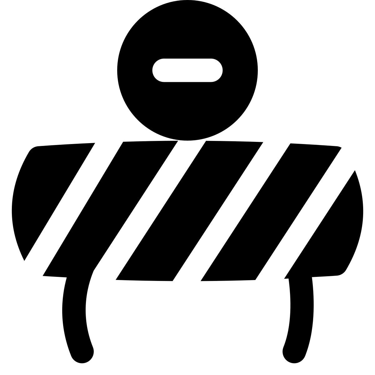 puffy filled style road closure icon